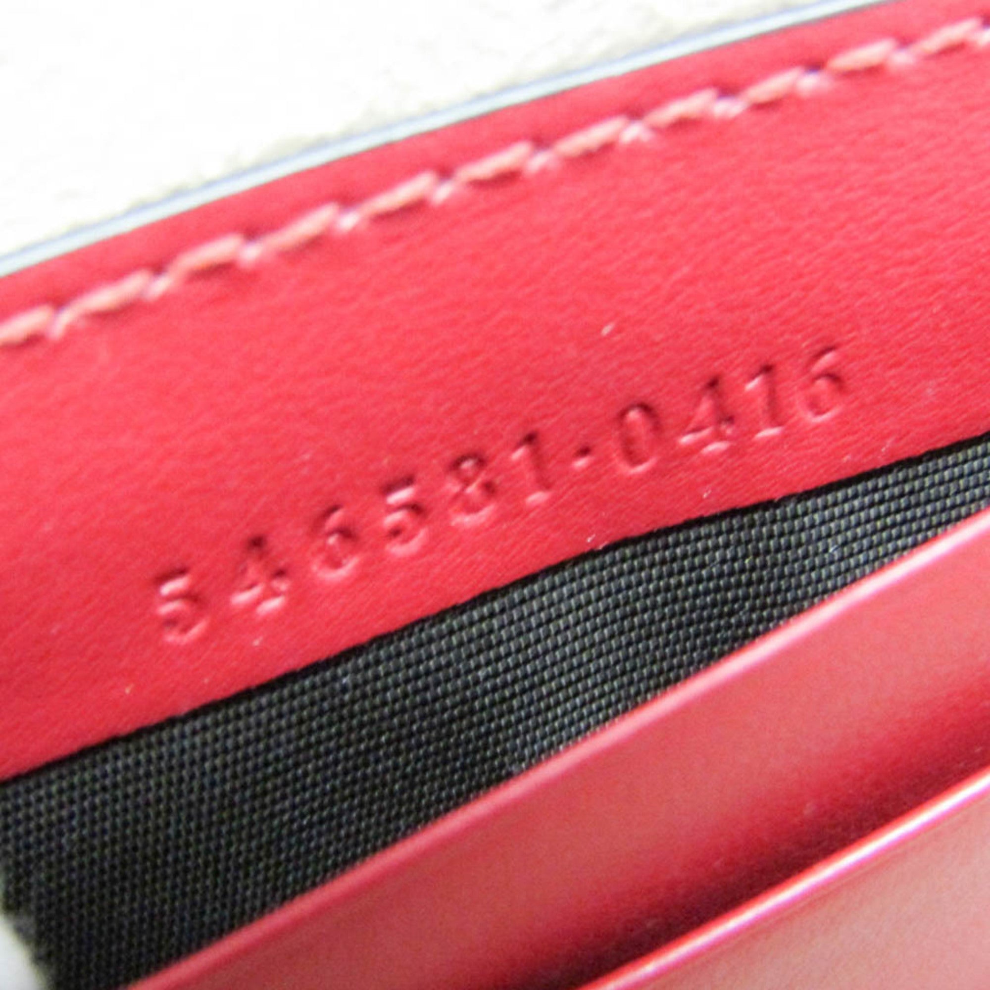 Gucci Gg Marmont Black Leather Red Leather Shoulder Bag Bag (Pre-Owned)