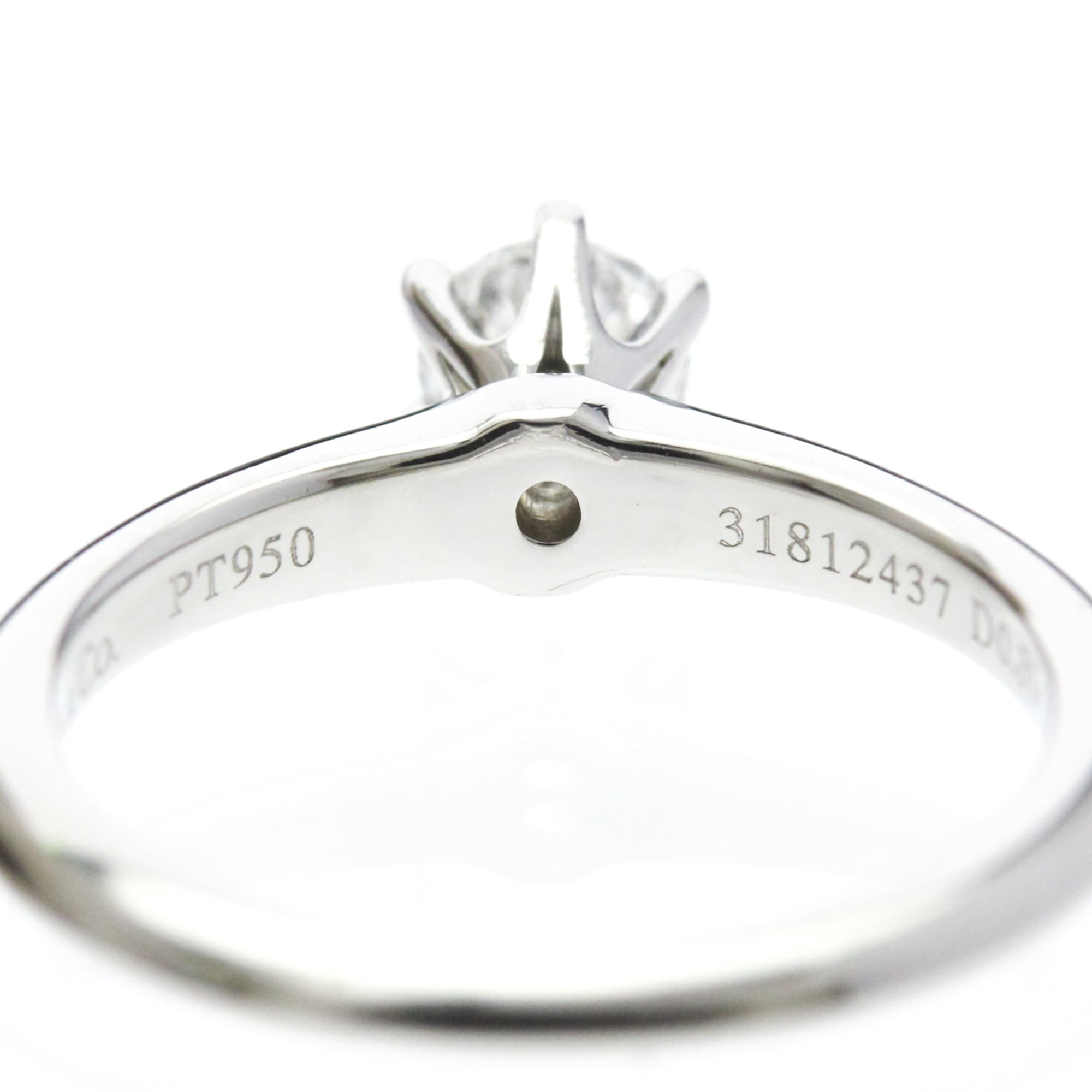 Tiffany & Co. Tiffany Setting Solitaire Platinum With Rbc Diamond Silver Platinum Ring Jewelry (Pre-Owned)
