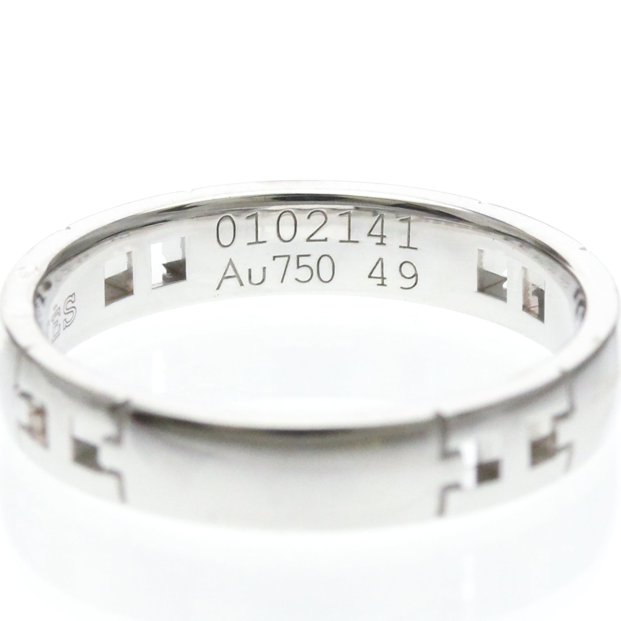Hermes Hercules 18K White Gold Silver White_Gold Ring Jewelry (Pre-Owned)