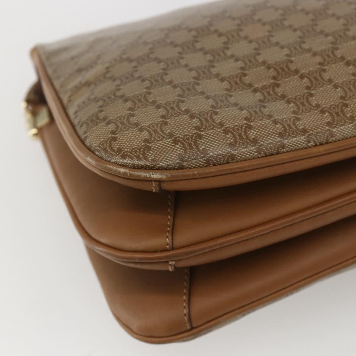 Celine Vintage Macadam Canvas And Leather Beige Canvas Shoulder Bag Bag (Pre-Owned)