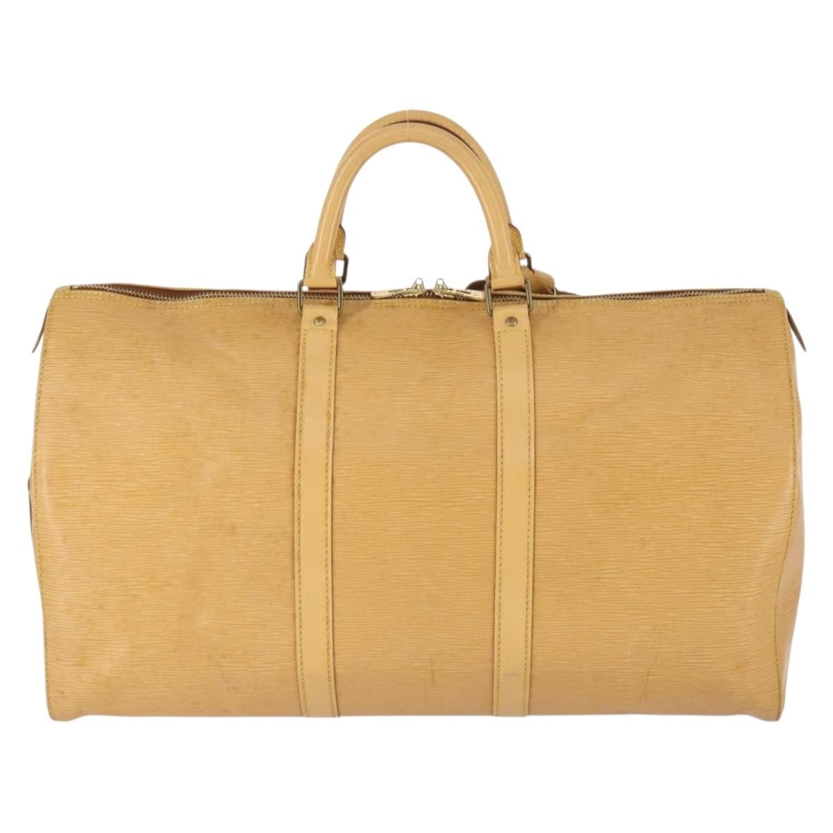 Louis Vuitton Keepall Epi Leather Beige Leather Travel Bag Bag (Pre-Owned)