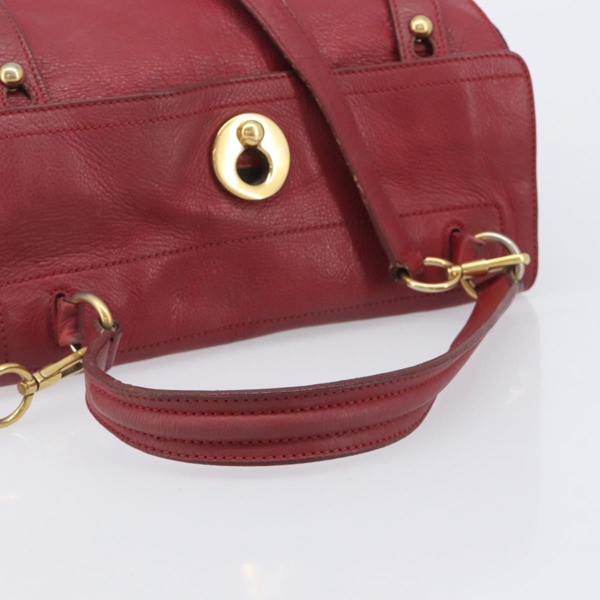 Saint Laurent Muse Two Leather Red Leather Handbag (Pre-Owned)
