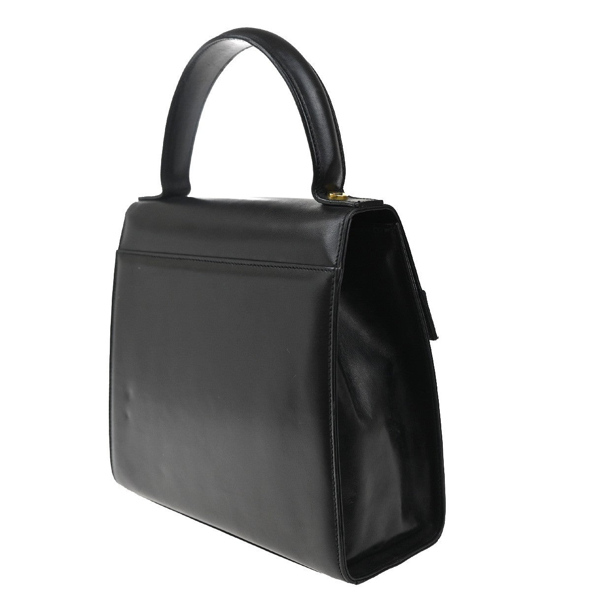 Salvatore Ferragamo Vala Leather Black Leather Handbag (Pre-Owned)