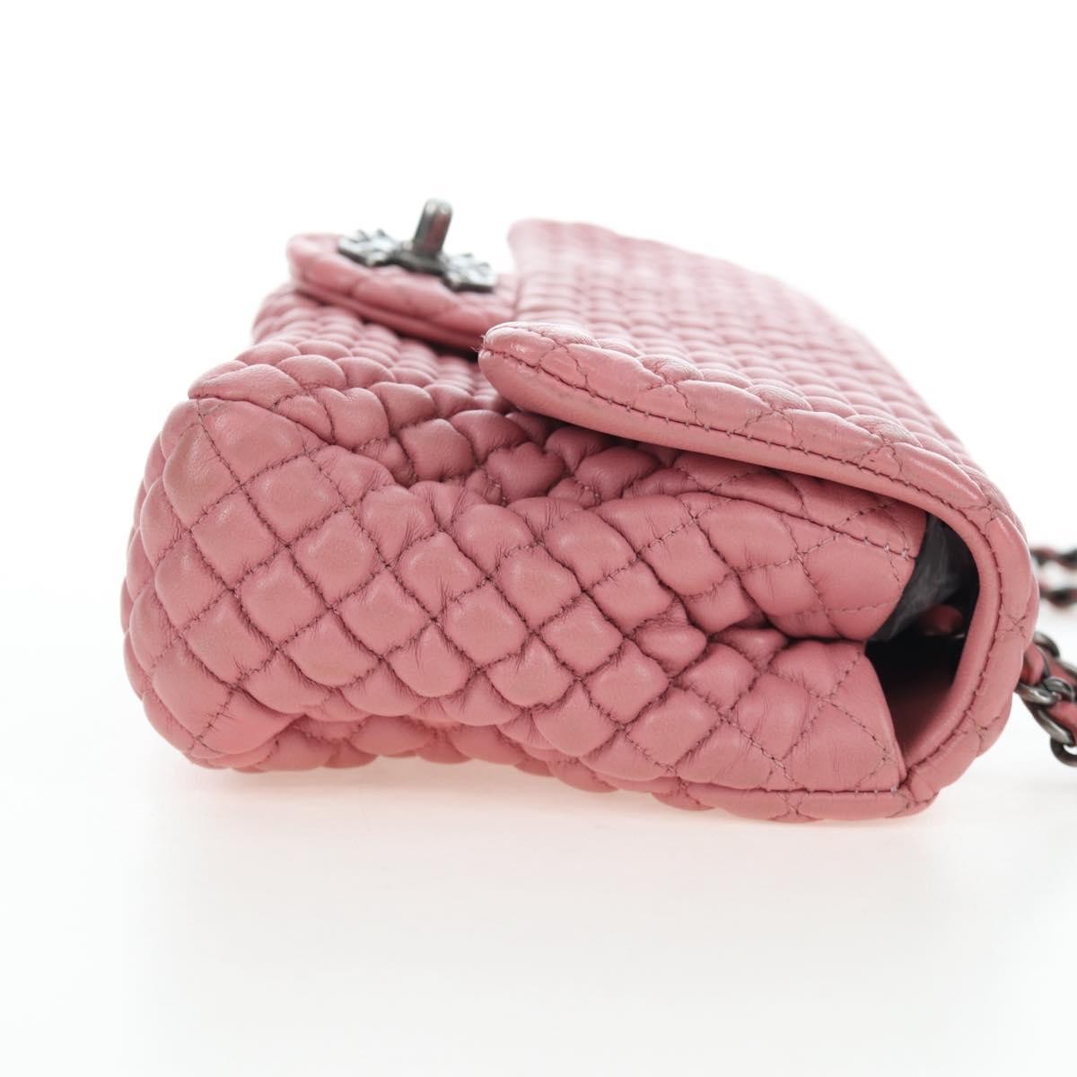 Chanel Flap Shoulder Quilted Lambskin Pink Leather Shoulder Bag Bag (Pre-Owned)