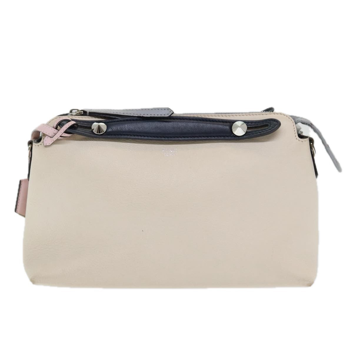 Fendi By The Way Satchel Leather Beige Leather Handbag (Pre-Owned)
