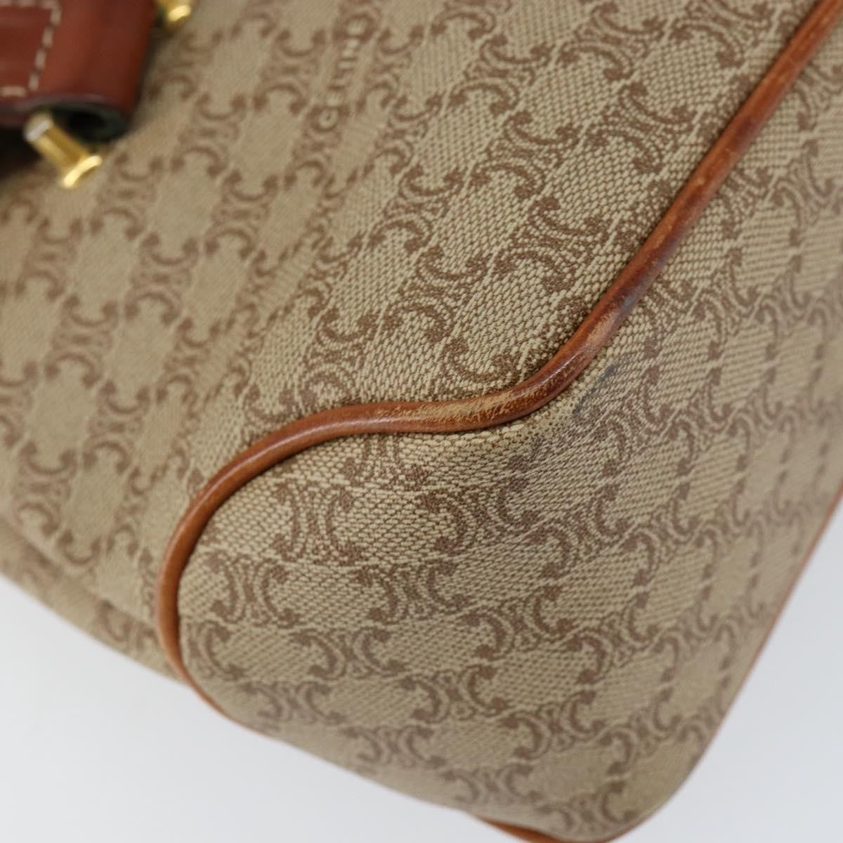 Celine Vintage Macadam Canvas And Leather Beige Canvas Handbag (Pre-Owned)