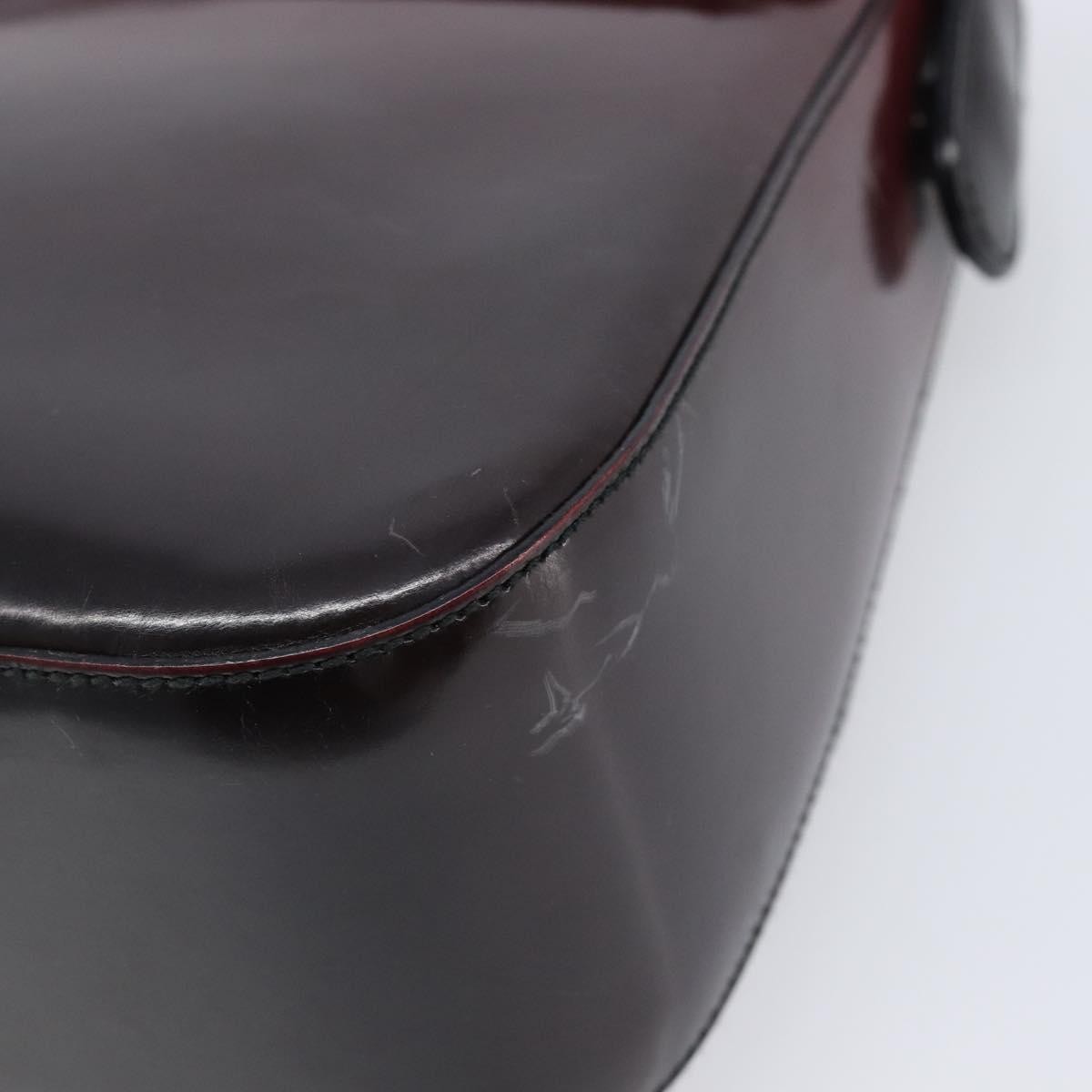 Prada Shoulder Leather Burgundy Patent_Leather Shoulder Bag Bag (Pre-Owned)