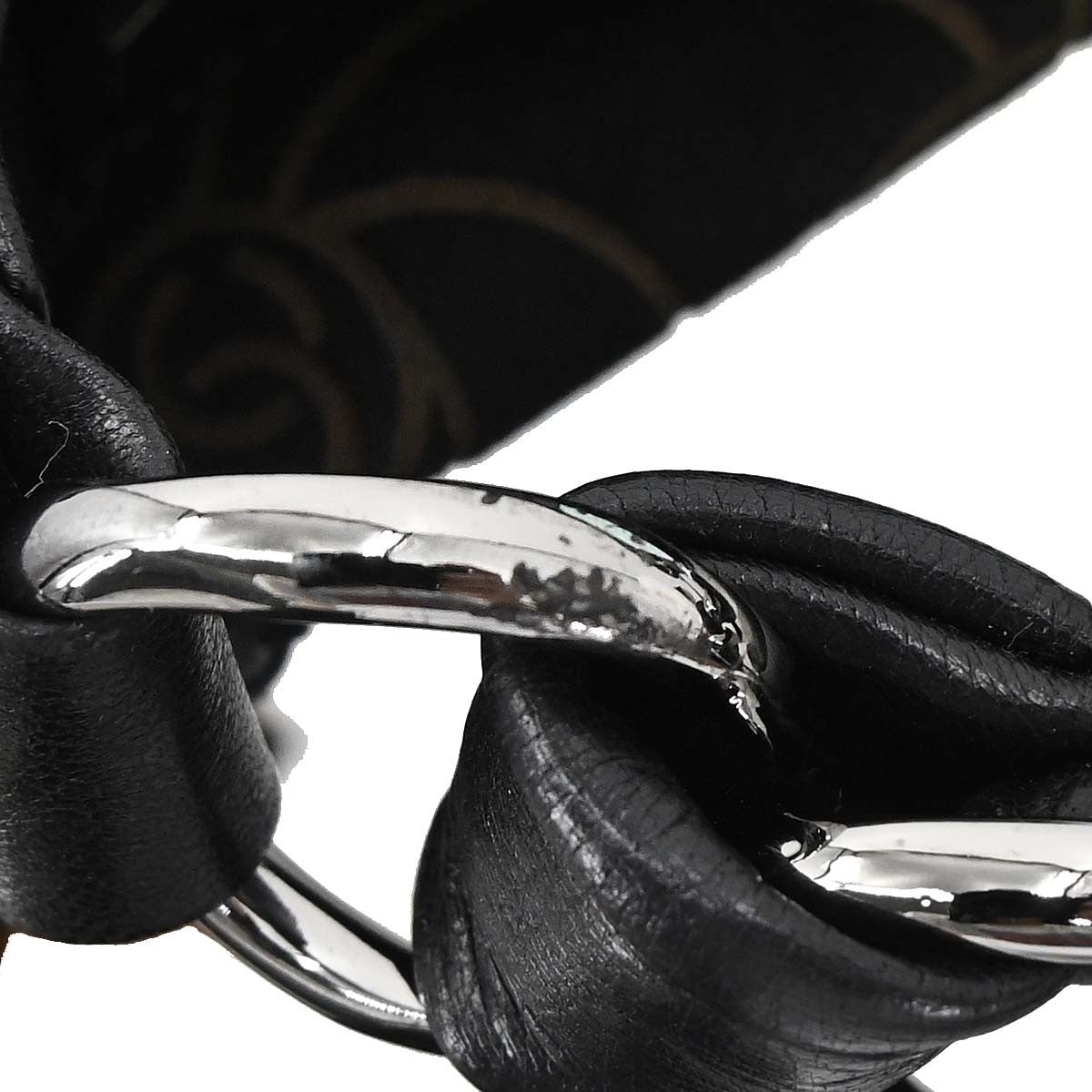 Chanel Camellia Chain Embossed Suede Black Suede Shoulder Bag Bag (Pre-Owned)