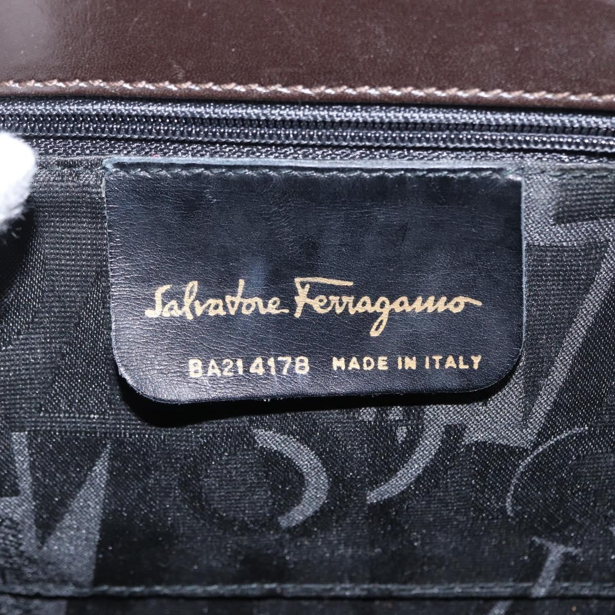 Salvatore Ferragamo Convertible Vara Bow Leather Brown Leather Handbag (Pre-Owned)