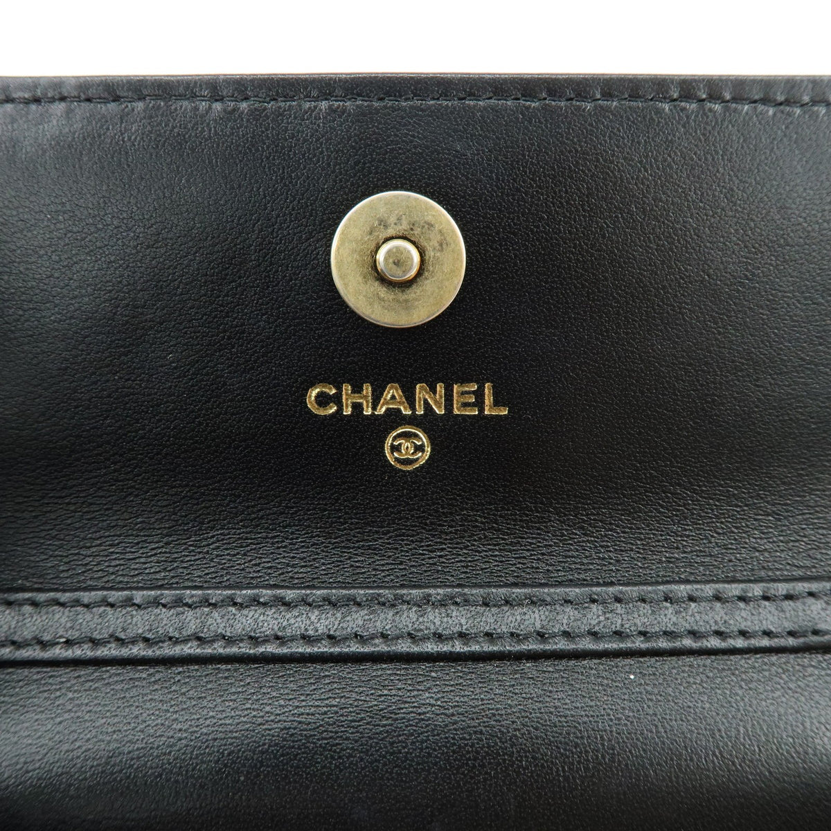Chanel Pearl Crush Flap Clutch With Chain Quilted Lambskin Black Leather Clutche & Pouche Bag (Pre-Owned)