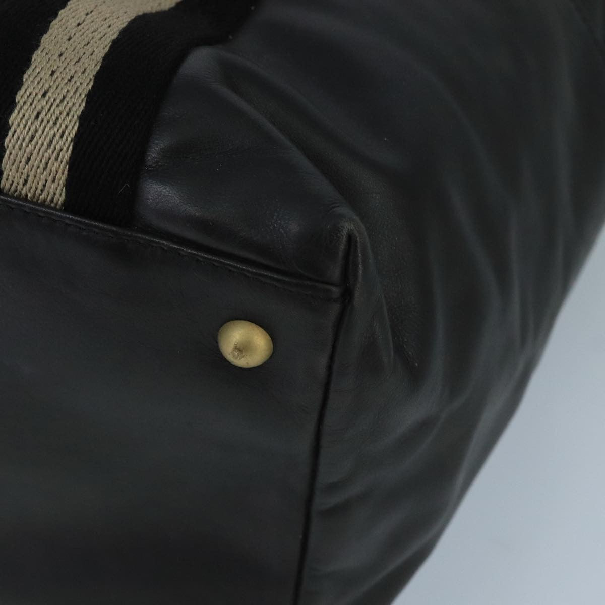 Bally Vintage Leather Black Leather Tote Bag Bag (Pre-Owned)