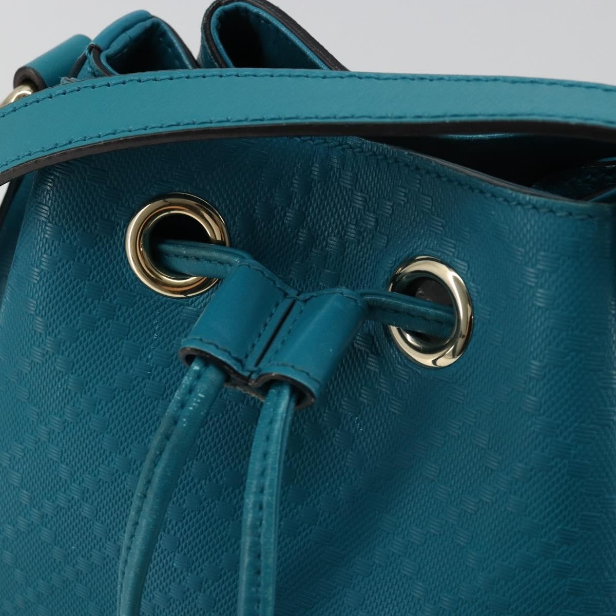 Gucci Bright Bucket Diamante Leather Blue Leather Shoulder Bag Bag (Pre-Owned)