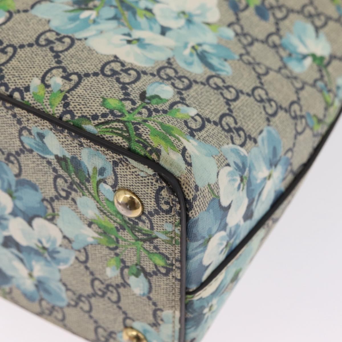 Gucci Linea A Convertible Blooms Print Gg Coated Canvas Navy Canvas Tote Bag Bag (Pre-Owned)