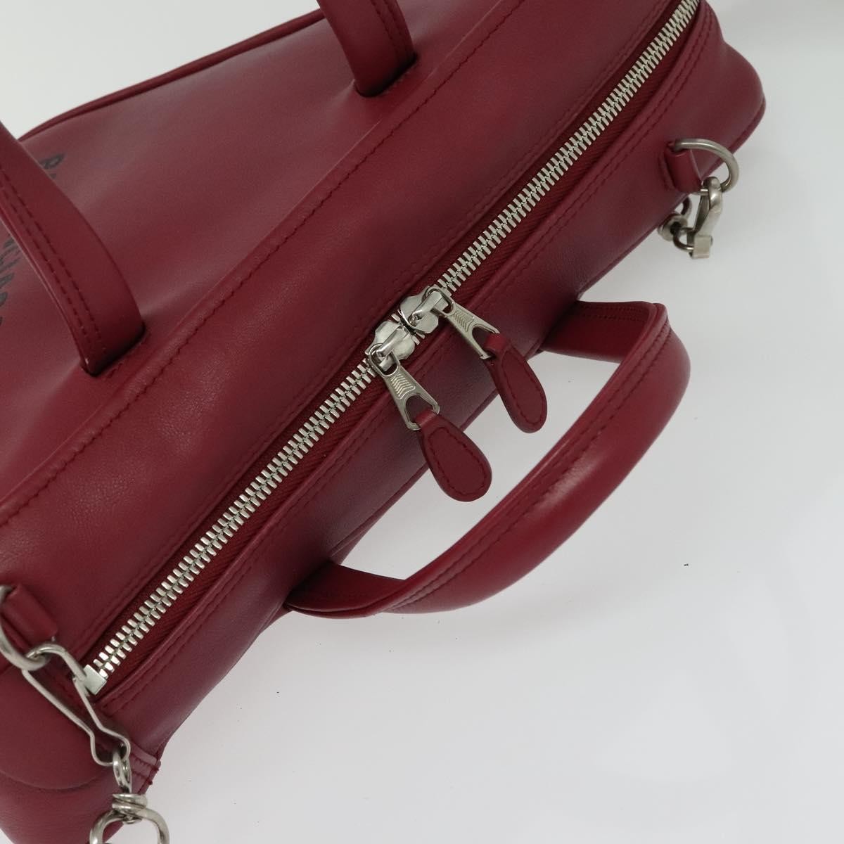 Balenciaga Triangle Duffle Leather Red Leather Handbag (Pre-Owned)