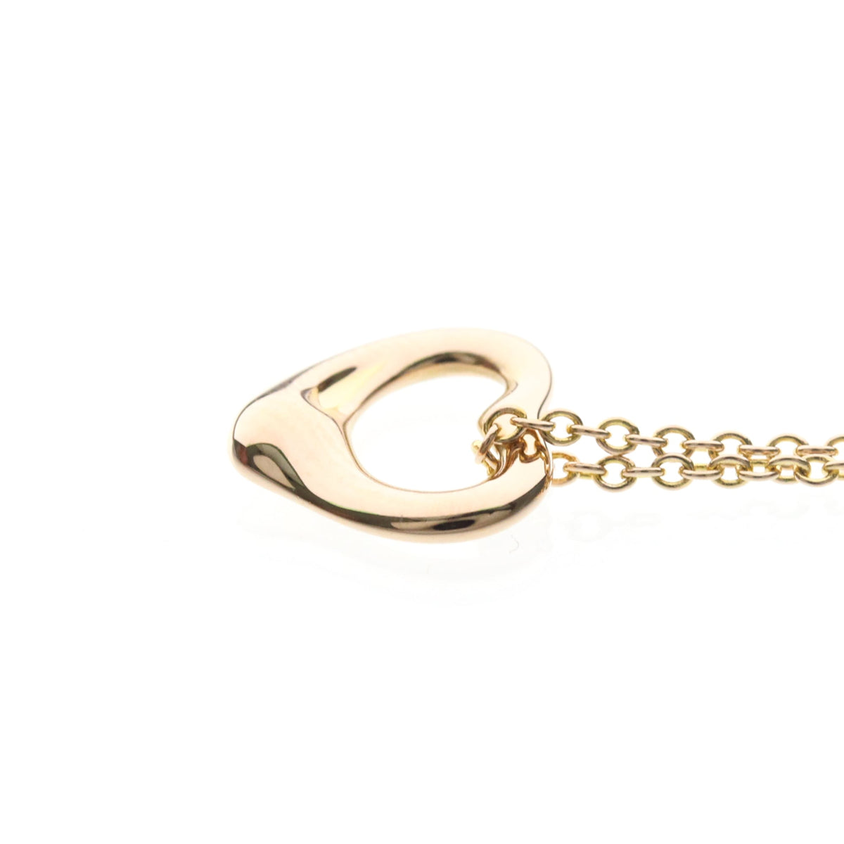 Tiffany & Co. Elsa Peretti Open Heart Pendant 18K Yellow Gold Gold Pink_Gold Necklace Jewelry (Pre-Owned)