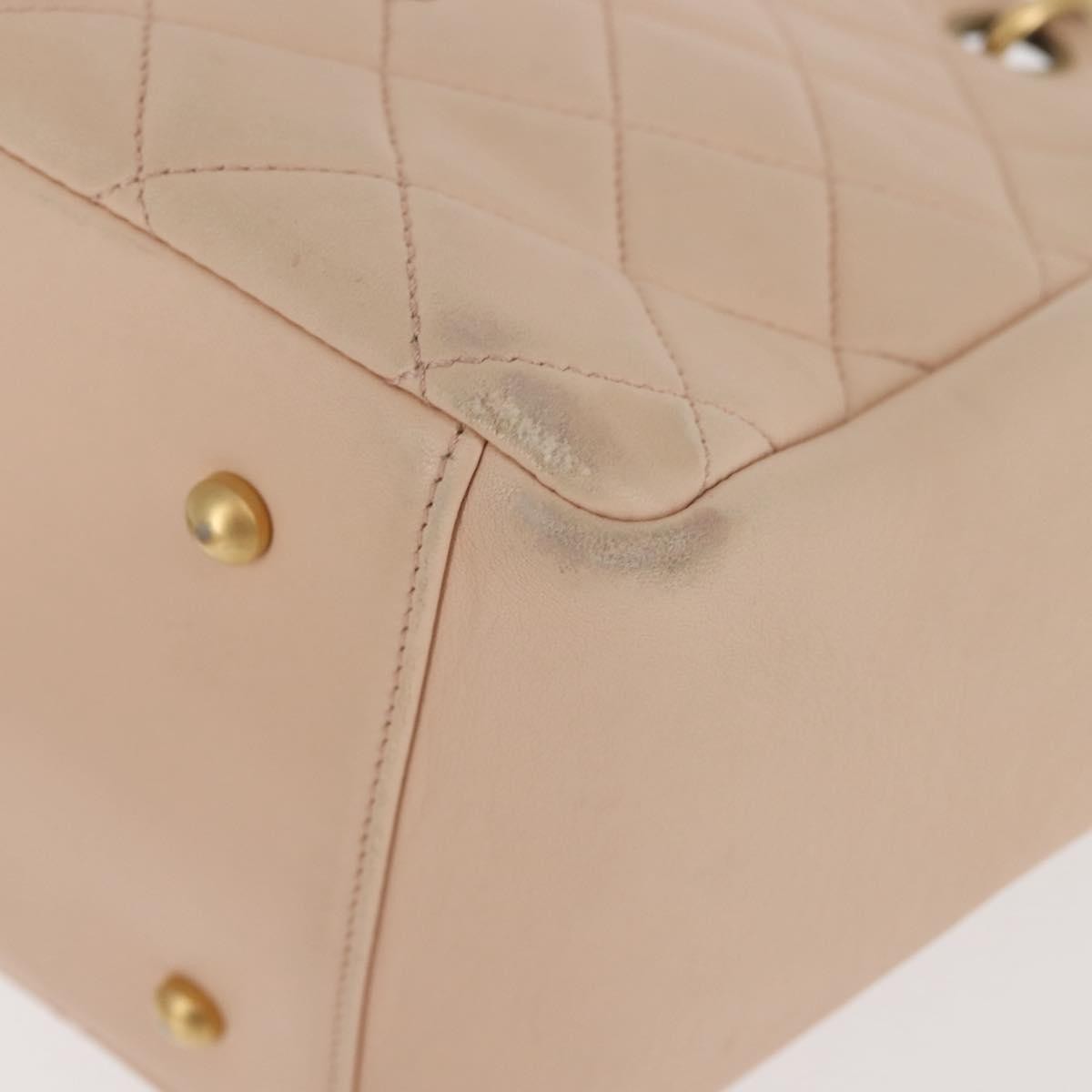 Chanel Petite Timeless Tote Quilted Calfskin Beige Leather Bag (Pre-Owned)