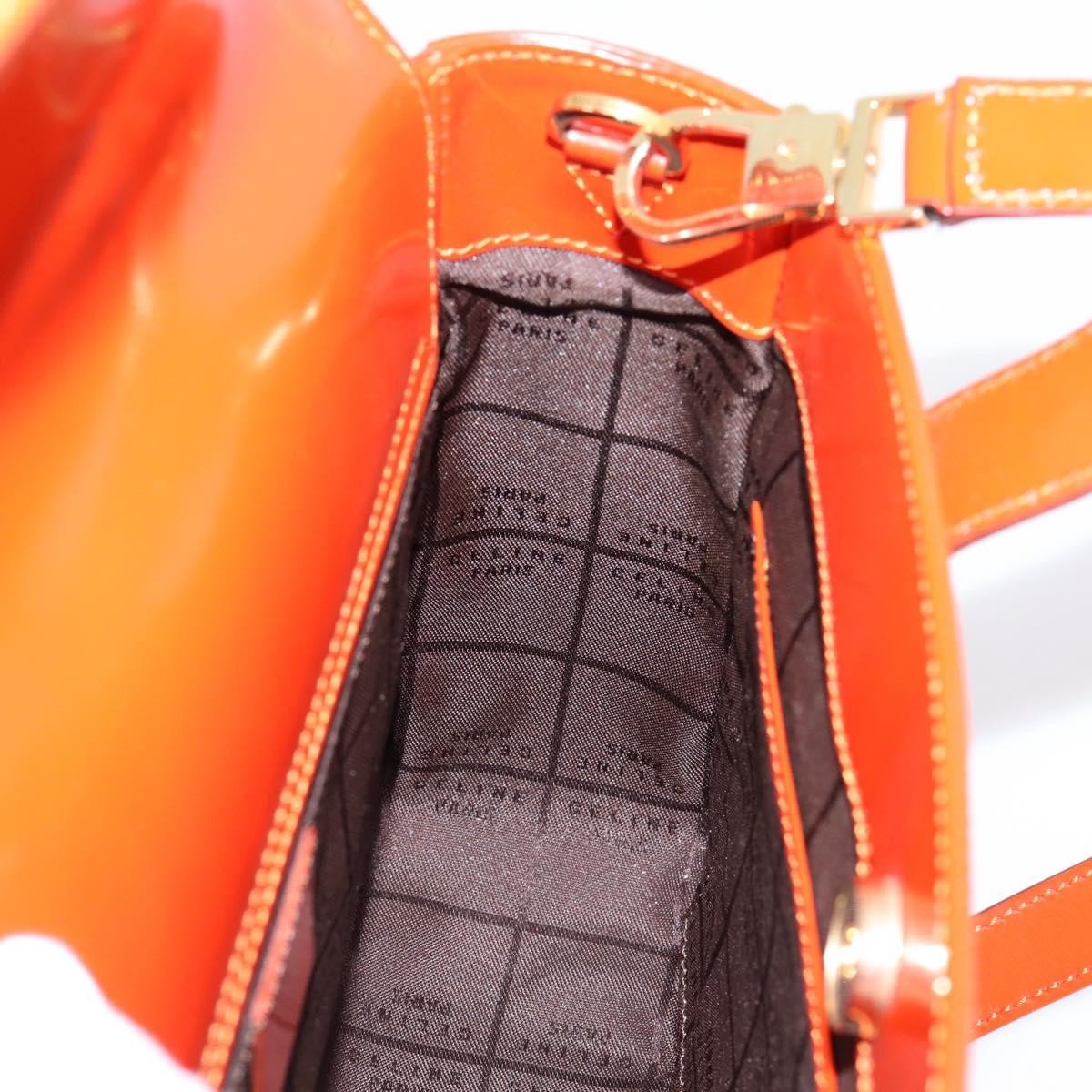 Celine Top Handle Leather Orange Leather Handbag (Pre-Owned)