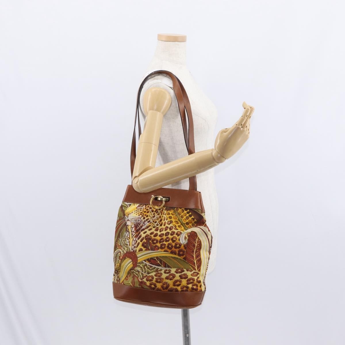 Salvatore Ferragamo Vintage Canvas Brown Canvas Shoulder Bag Bag (Pre-Owned)