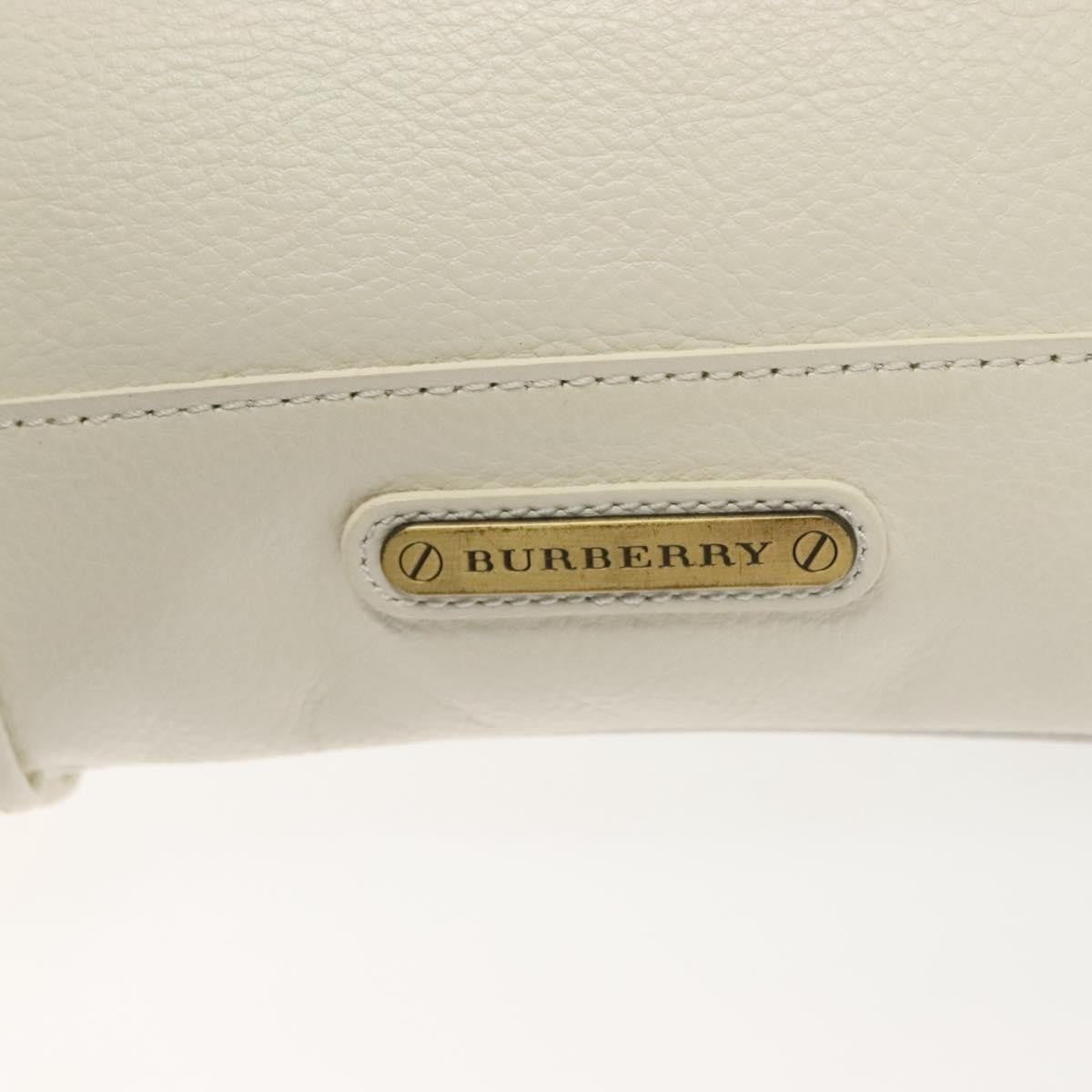 Burberry Vintage Tote Leather White Leather Tote Bag Bag (Pre-Owned)
