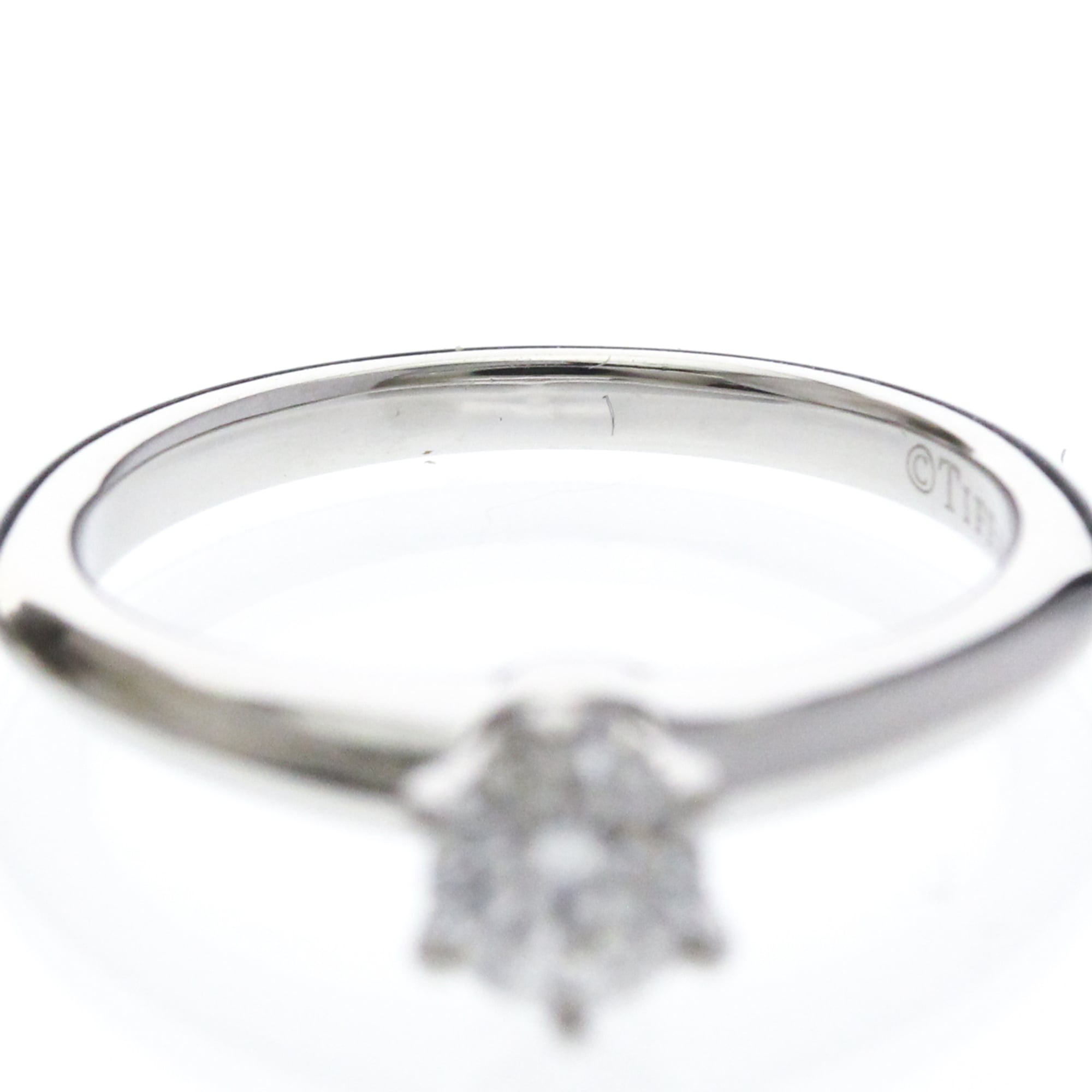 Tiffany & Co. Tiffany Setting Solitaire Platinum With Rbc Diamond Silver Platinum Ring Jewelry (Pre-Owned)