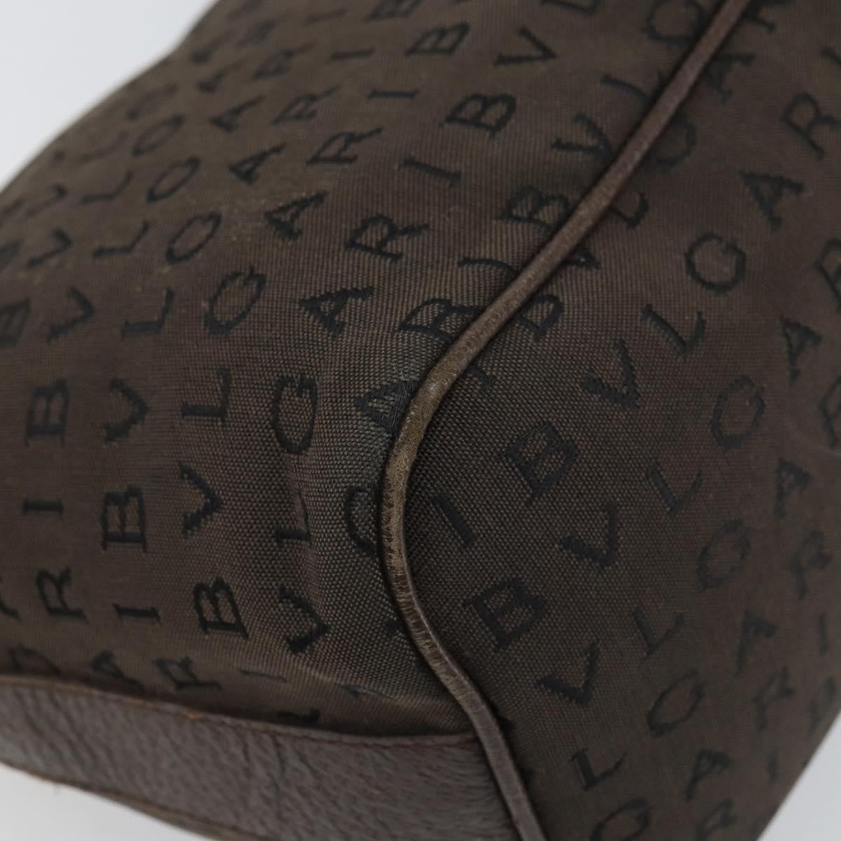 Bvlgari Logomania Canvas With Leather Brown Canvas Shoulder Bag Bag (Pre-Owned)