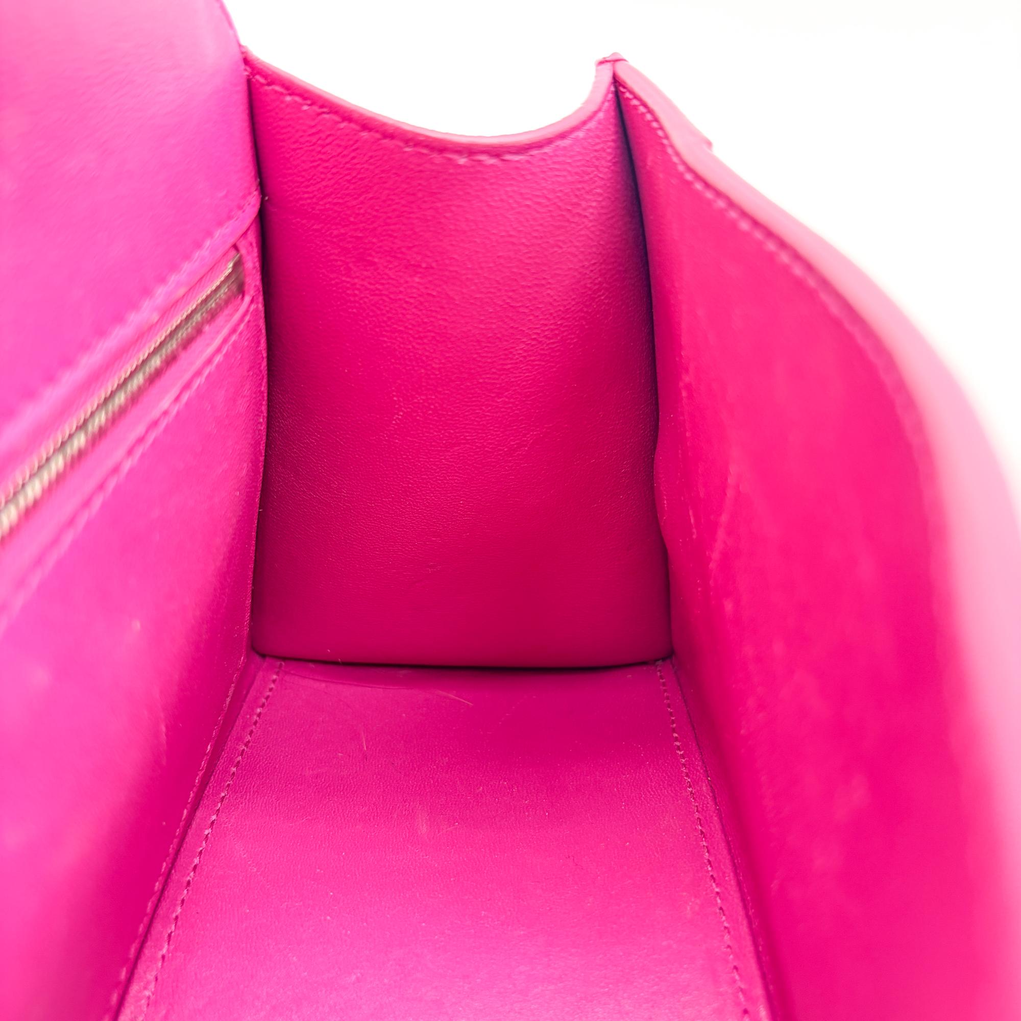 Balenciaga Hourglass Top Handle Leather With Crystals Pink Leather Handbag (Pre-Owned)