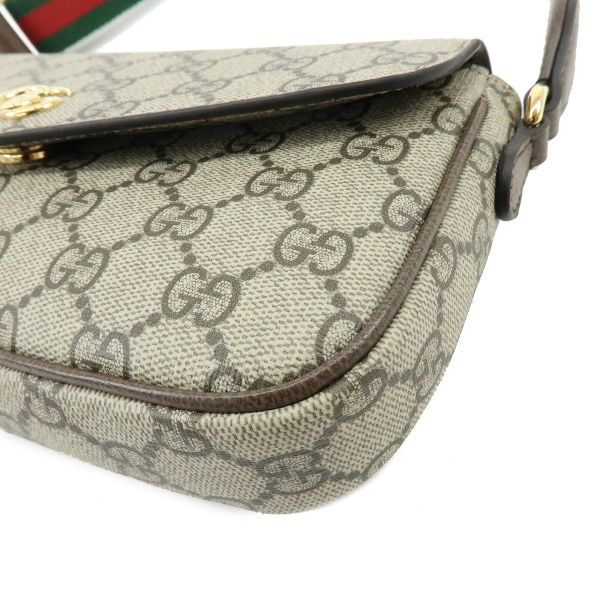 Gucci Ophidia Envelope Flap Gg Coated Canvas Beige Canvas Shoulder Bag Bag (Pre-Owned)