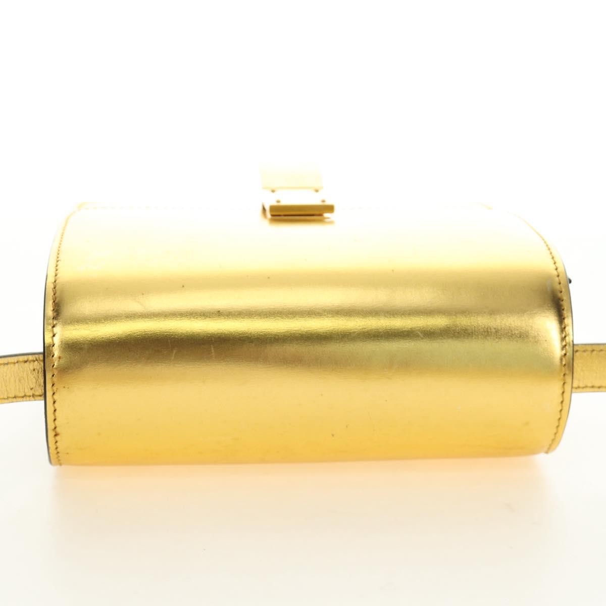 Celine Flap Shoulder Leather Gold Leather Shoulder Bag Bag (Pre-Owned)
