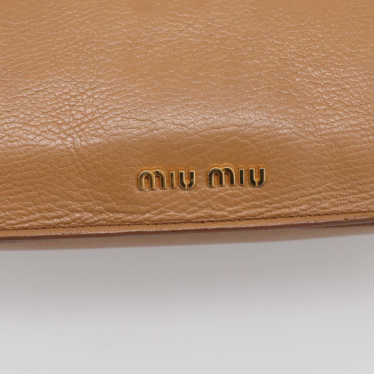 Miu Miu Madras Convertible Lock Leather Brown Leather Tote Bag Bag (Pre-Owned)