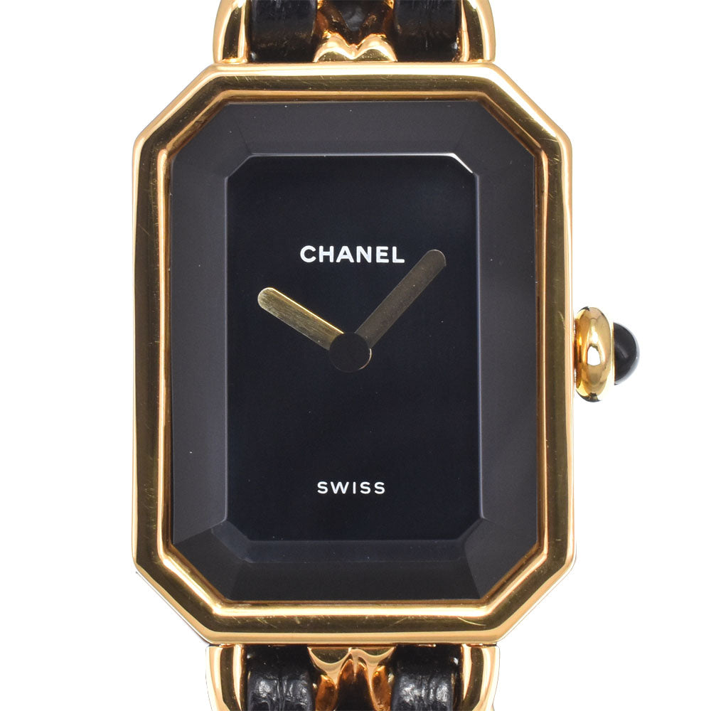 Chanel Premiere Rock Quartz Plated Metal And Leather Watch (Pre-Owned)