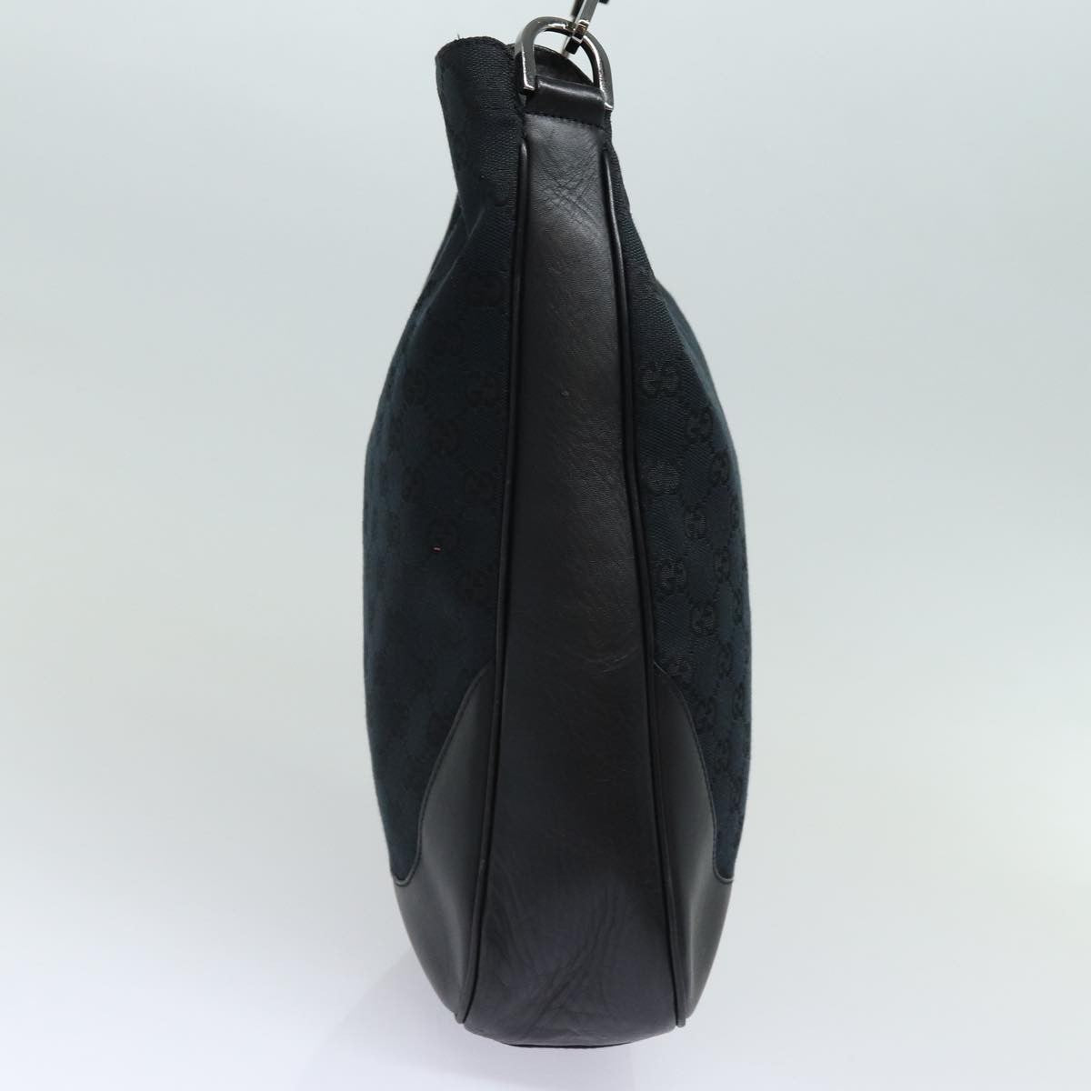 Gucci Bamboo Shoulder Gg Canvas Black Canvas Shoulder Bag Bag (Pre-Owned)