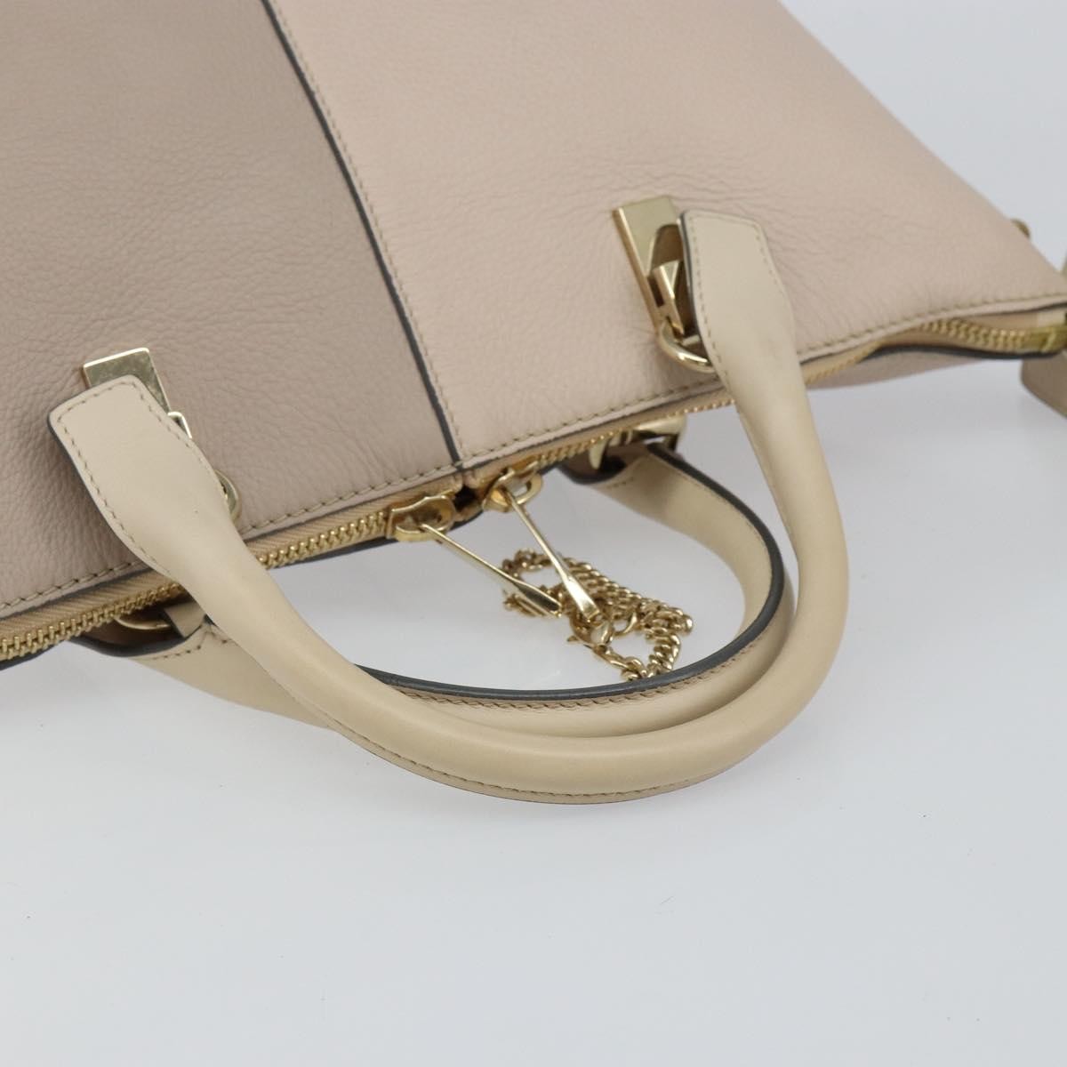 Chloe Bicolor Baylee Satchel Leather Gray Leather Handbag (Pre-Owned)