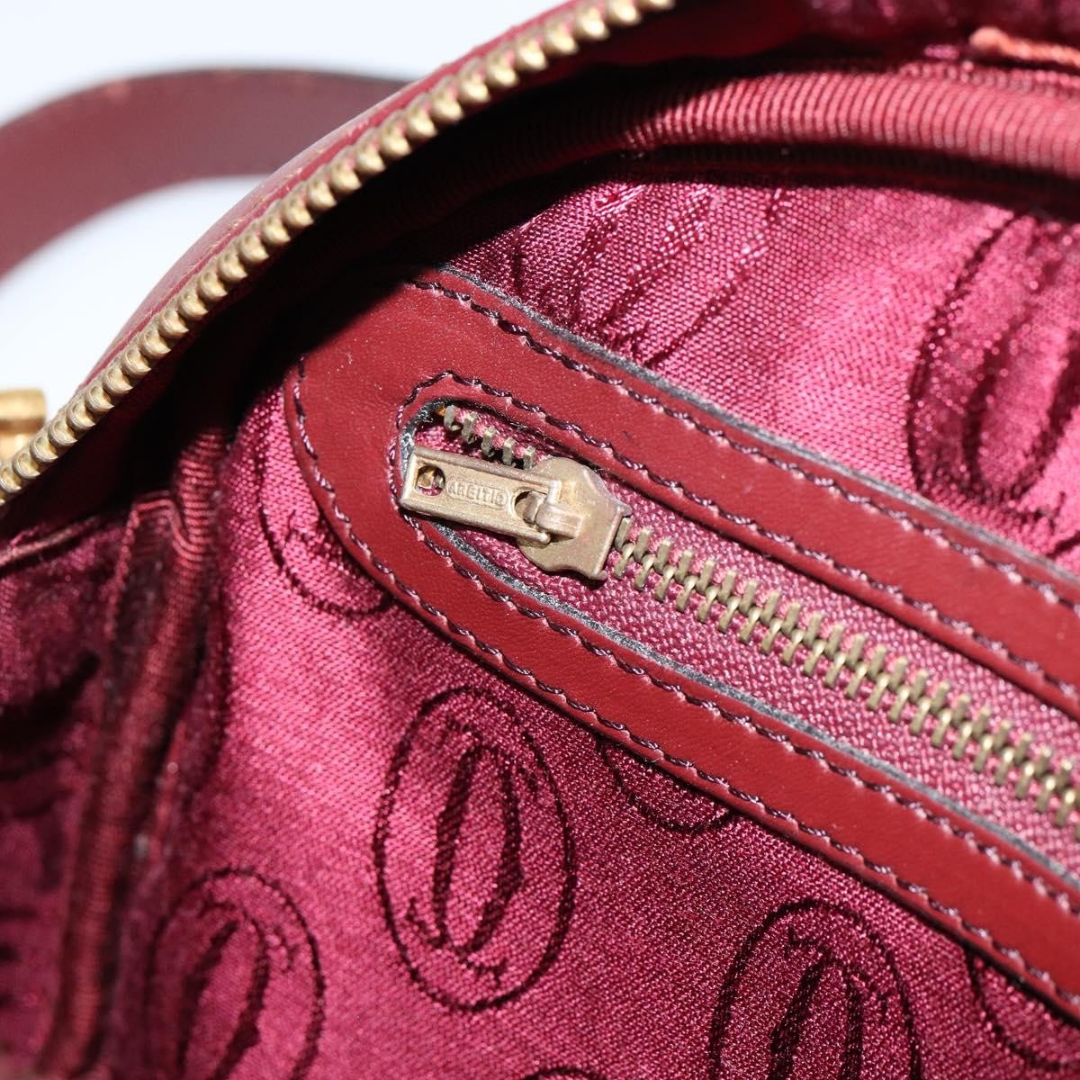 Cartier Must De Cartier Leather Burgundy Leather Shoulder Bag Bag (Pre-Owned)