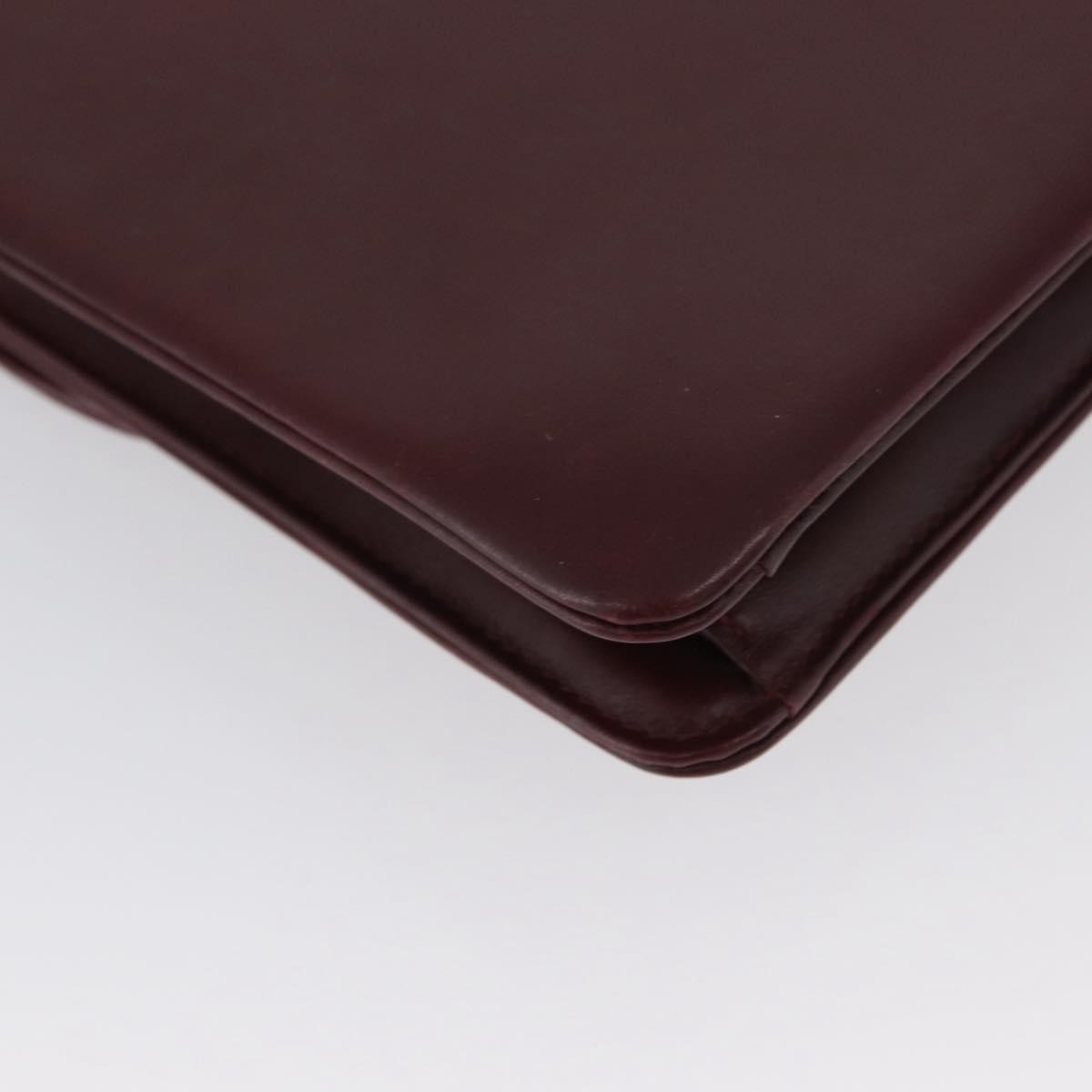 Christian Dior Vintage Chain Flap Leather Burgundy Leather Shoulder Bag Bag (Pre-Owned)