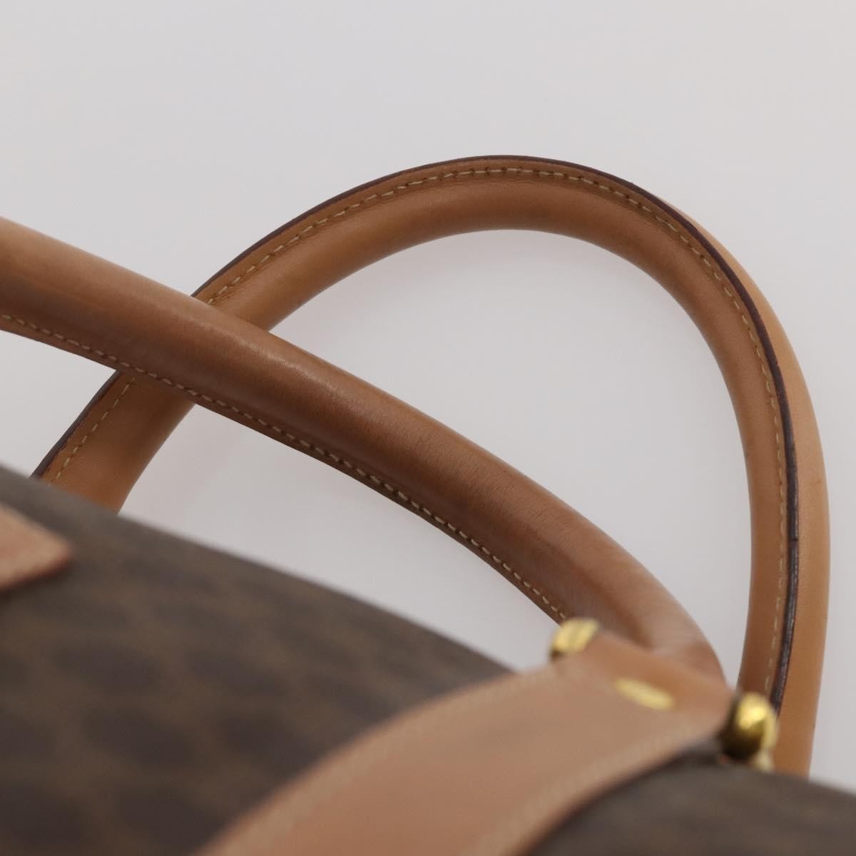 Celine Vintage Duffle Canvas And Leather Brown Canvas Travel Bag Bag (Pre-Owned)