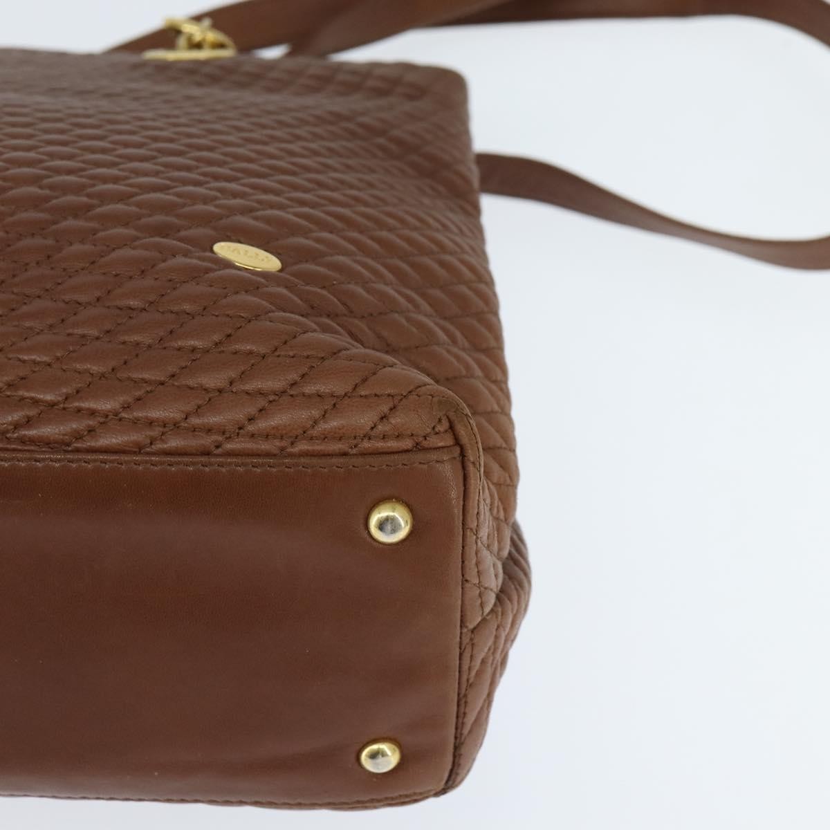 Bally Vintage Leather Brown Leather Tote Bag Bag (Pre-Owned)