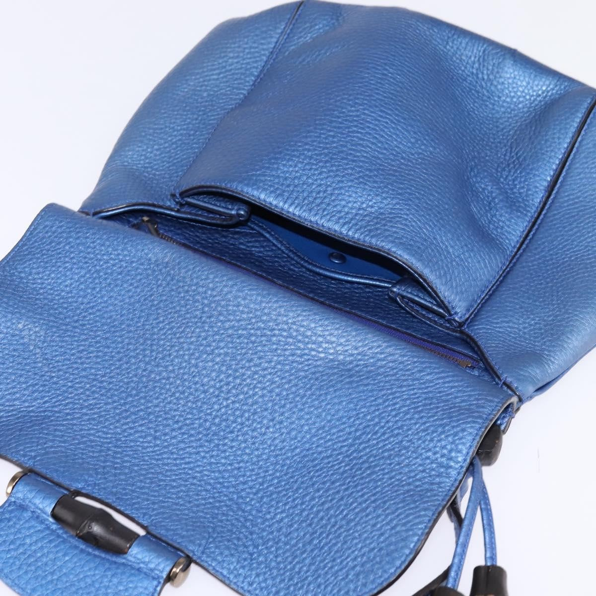 Gucci Nouveau Fringe Leather Blue Leather Shoulder Bag Bag (Pre-Owned)