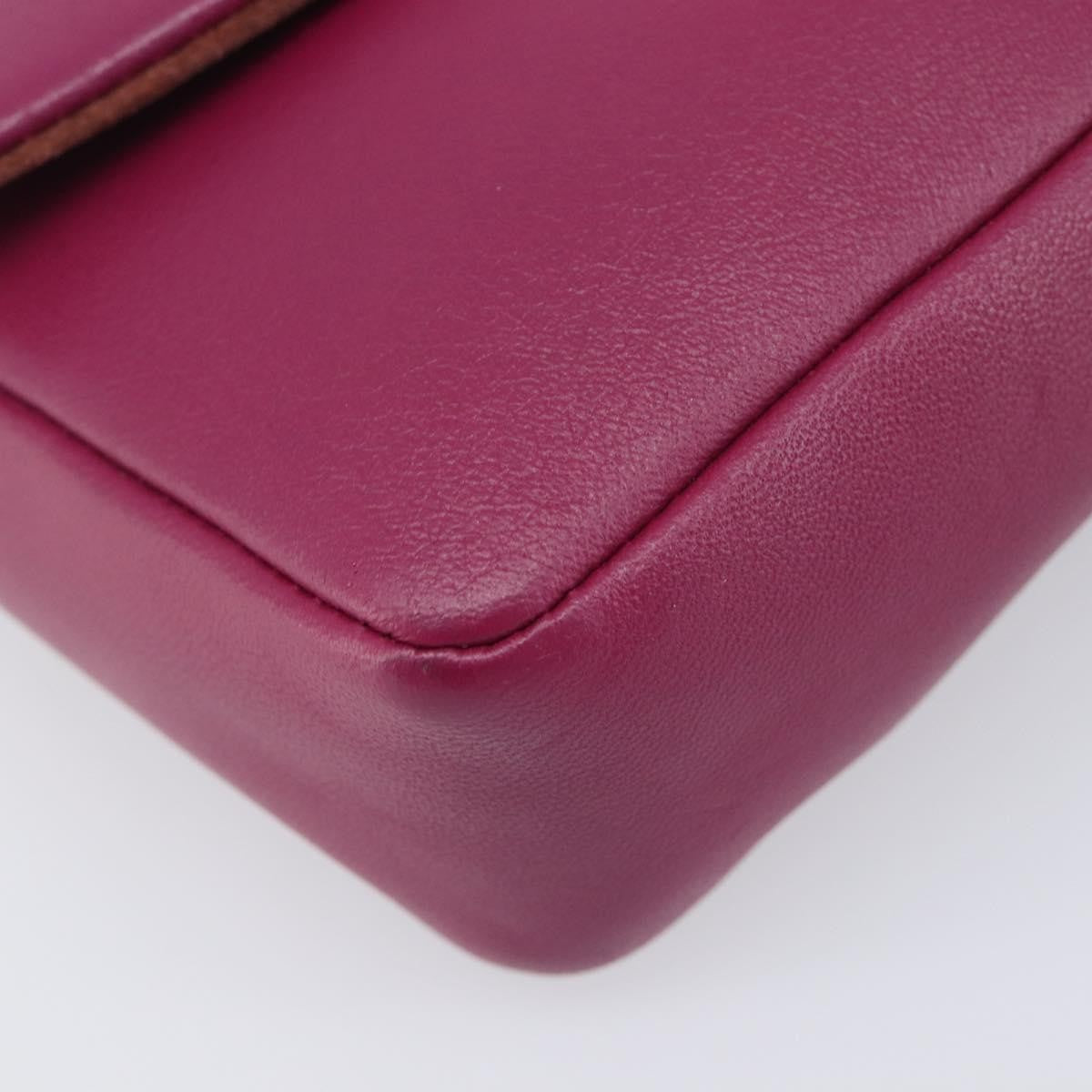 Fendi Be Baguette Flap Leather Pink Leather Handbag (Pre-Owned)