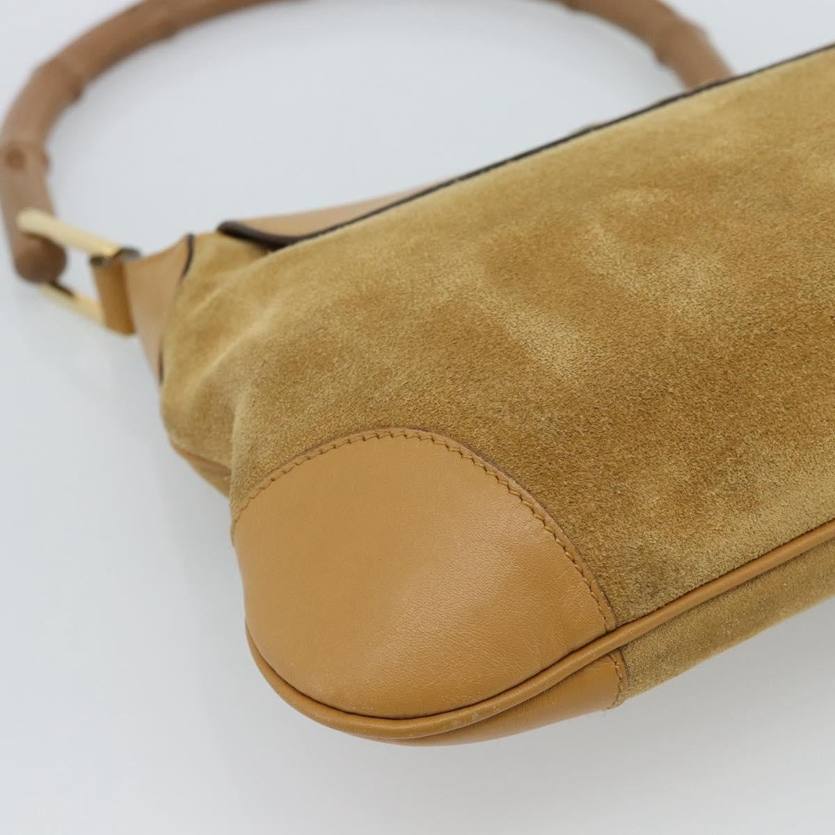 Gucci Bamboo Jackie Suede Beige Suede Handbag (Pre-Owned)