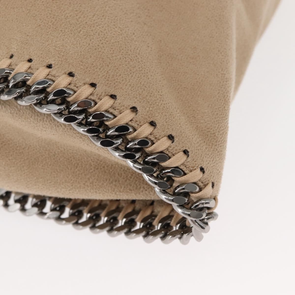 Stella Mccartney Falabella Fold Over Shaggy Deer Beige Polyester Crossbody Bag Bag (Pre-Owned)