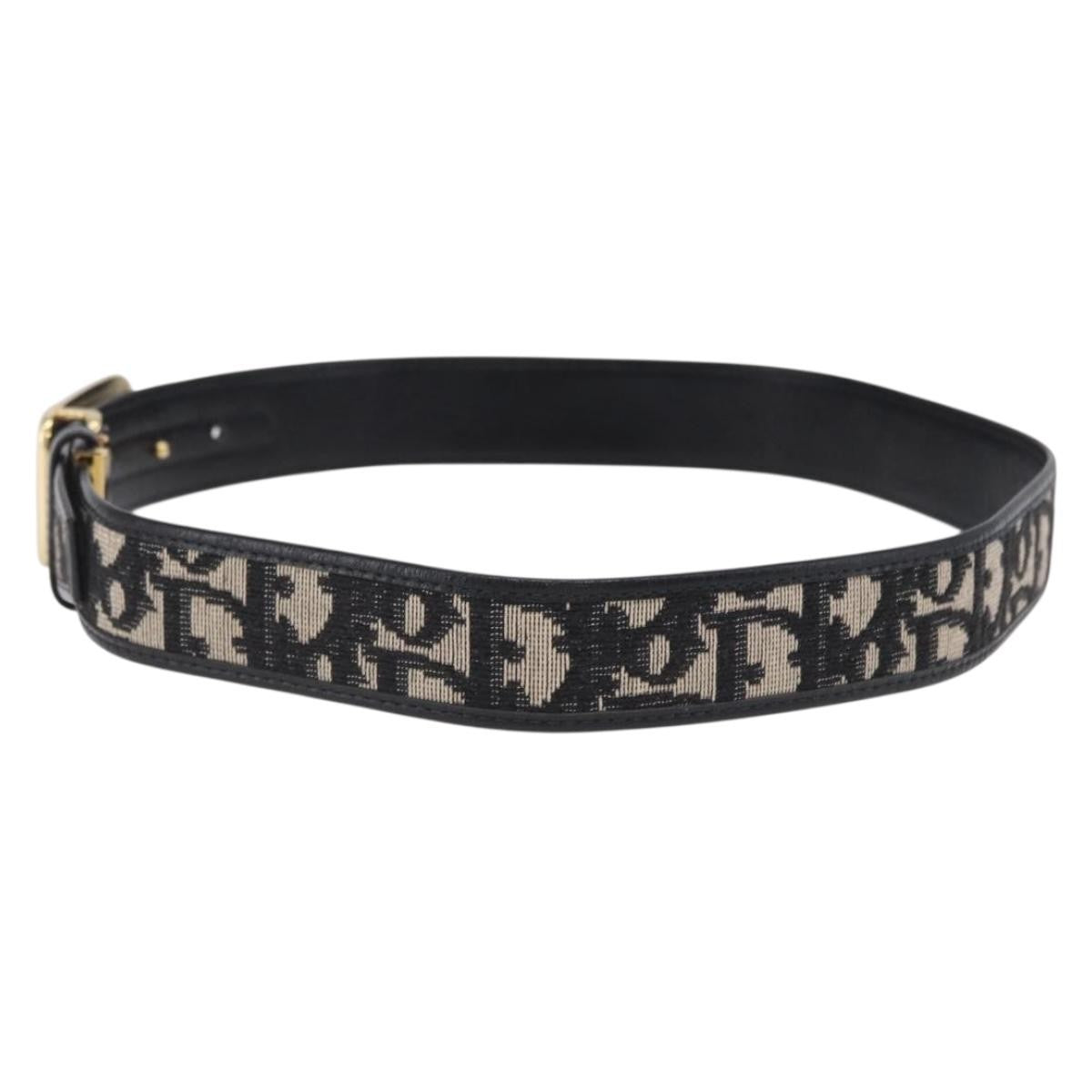 Christian Dior D Buckle Belt Canvas And Leather Navy Canvas Belts Accessory (Pre-Owned)