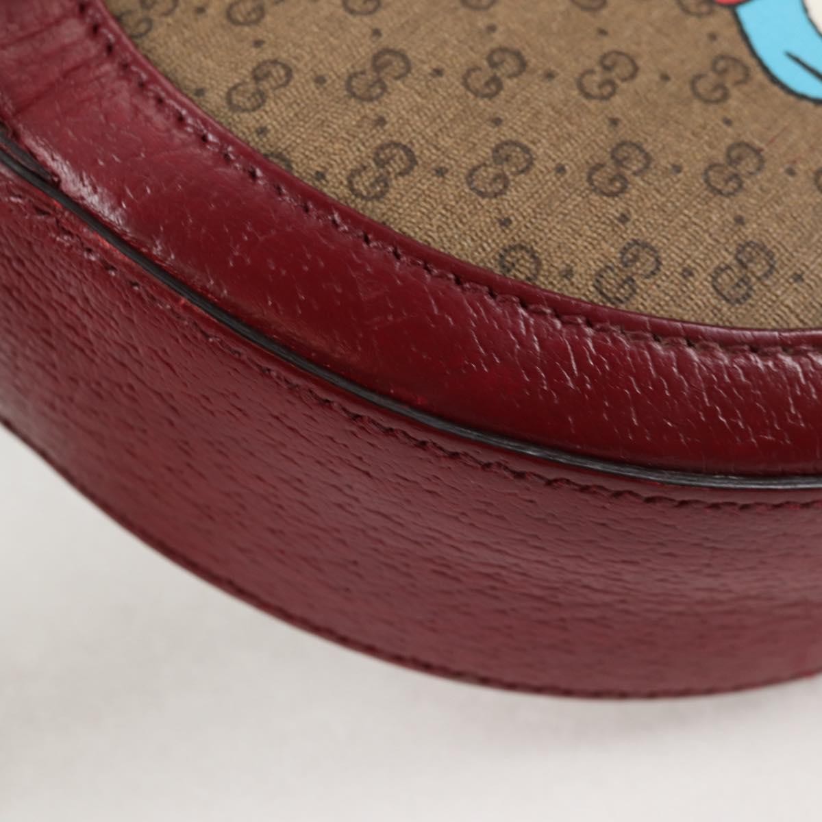 Gucci Doraemon Round Printed Mini Gg Coated Canvas Beige Canvas Shoulder Bag Bag (Pre-Owned)