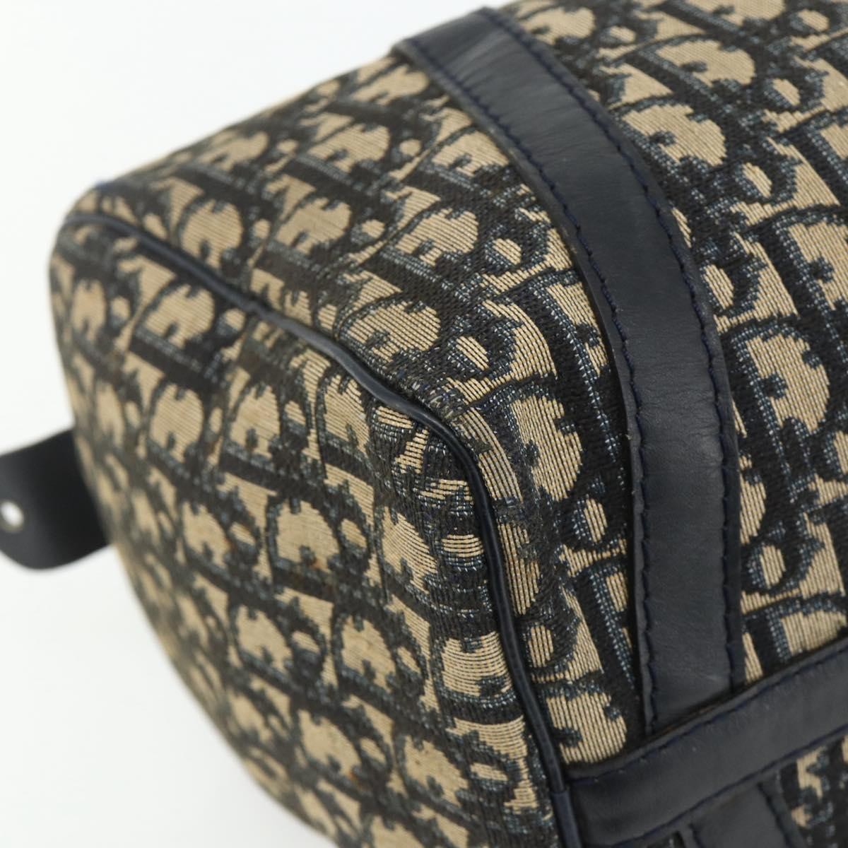 Christian Dior Vintage Trotter Boston Diorissimo Canvas Navy Canvas Handbag (Pre-Owned)