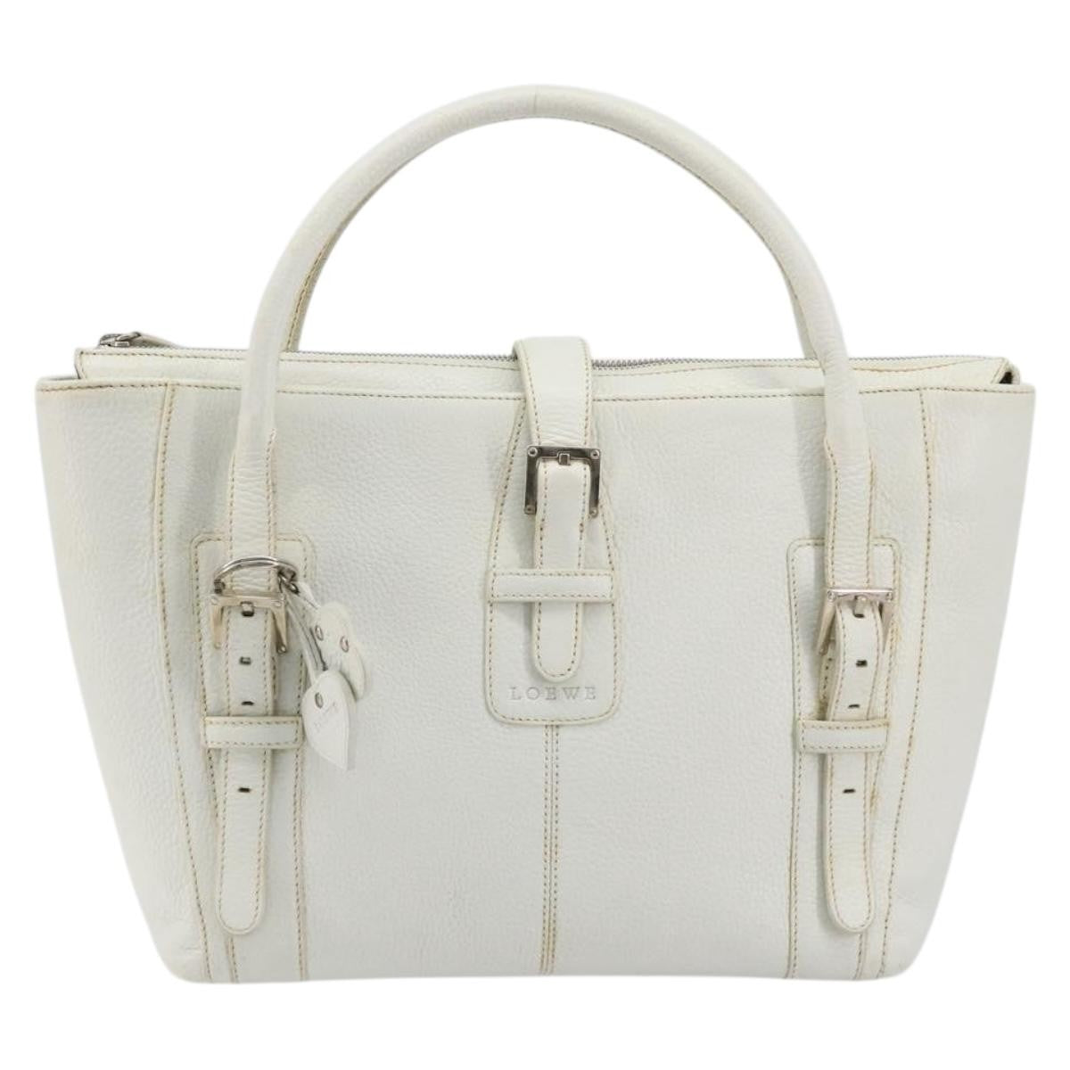 Loewe Senda Leather White Leather Handbag (Pre-Owned)