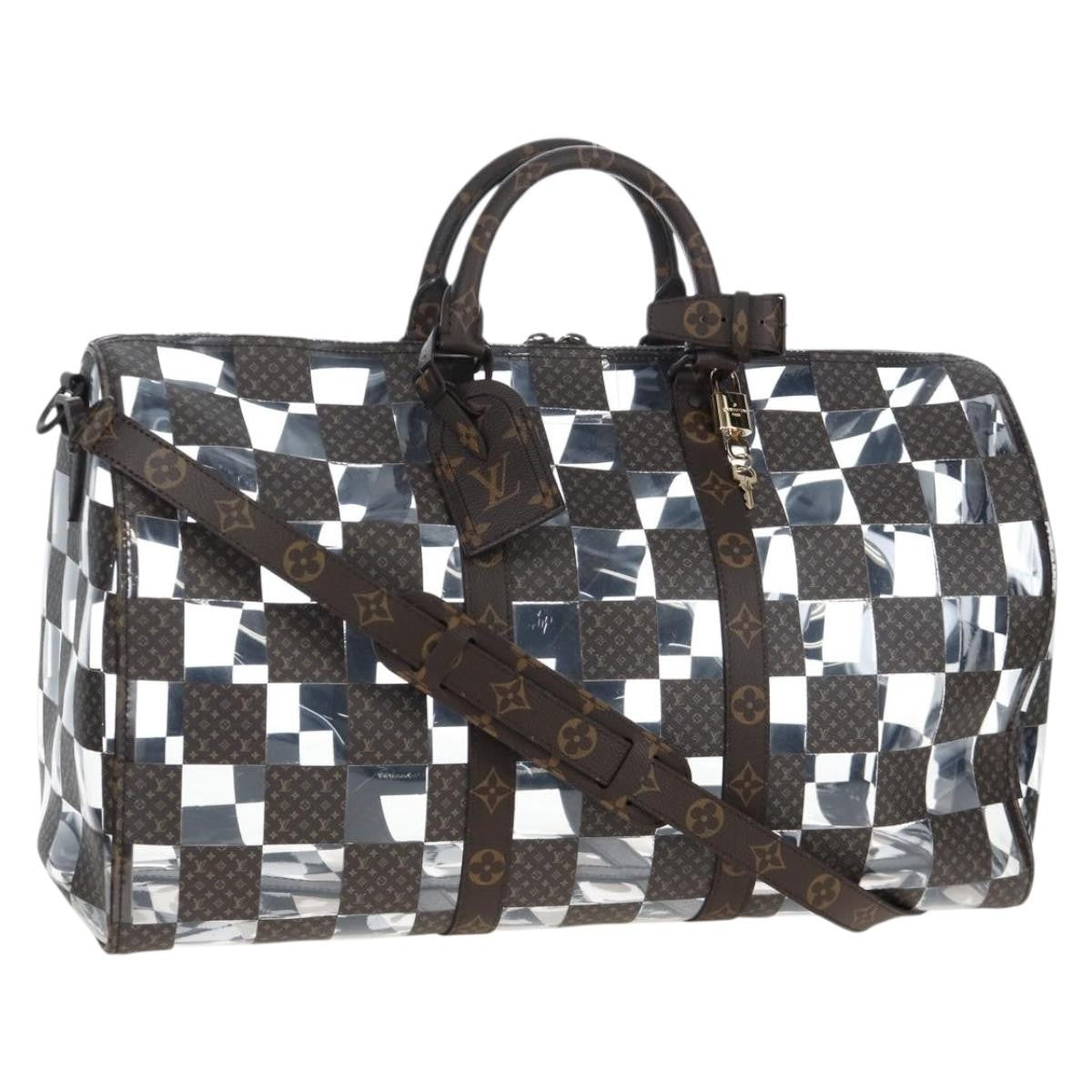 Louis Vuitton Keepall Bandouliere Monogram Chess Coated Canvas And Pvc Brown Canvas Travel Bag Bag (Pre-Owned)