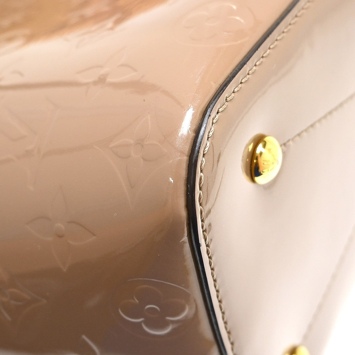 Louis Vuitton Long Beach Monogram Vernis Beige Patent_Leather Tote Bag Bag (Pre-Owned)