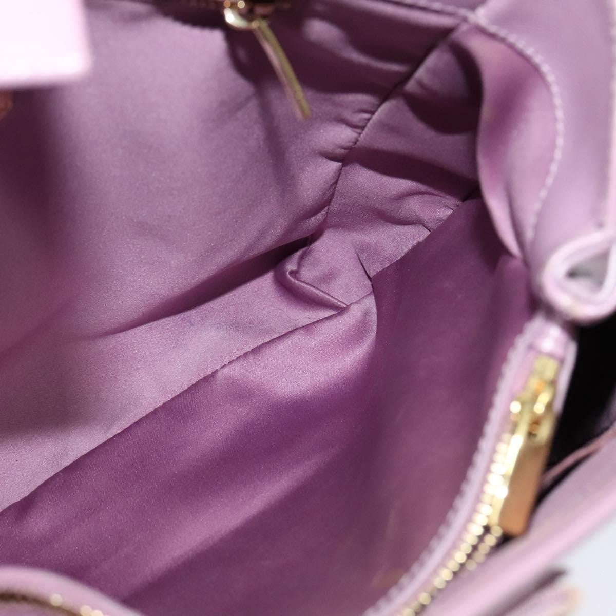Salvatore Ferragamo Vara Bow Chain Tote Leather Purple Leather Tote Bag Bag (Pre-Owned)