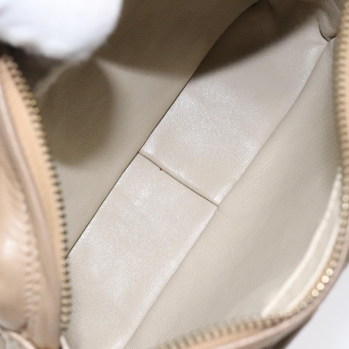 Chanel Vintage Diamond Cc Camera Quilted Leather Beige Leather Shoulder Bag Bag (Pre-Owned)