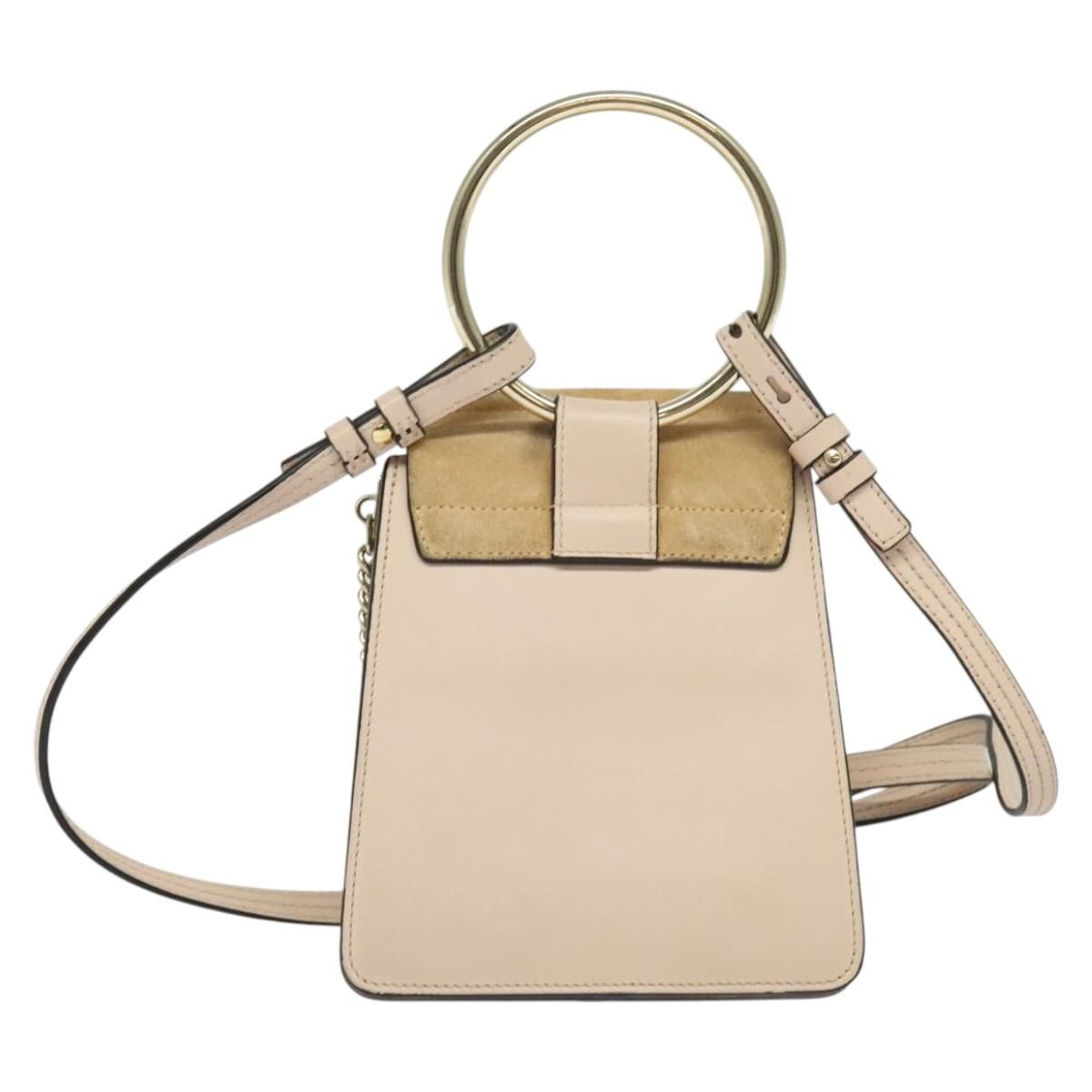Chloe Faye Leather And Suede Beige Leather Shoulder Bag Bag (Pre-Owned)