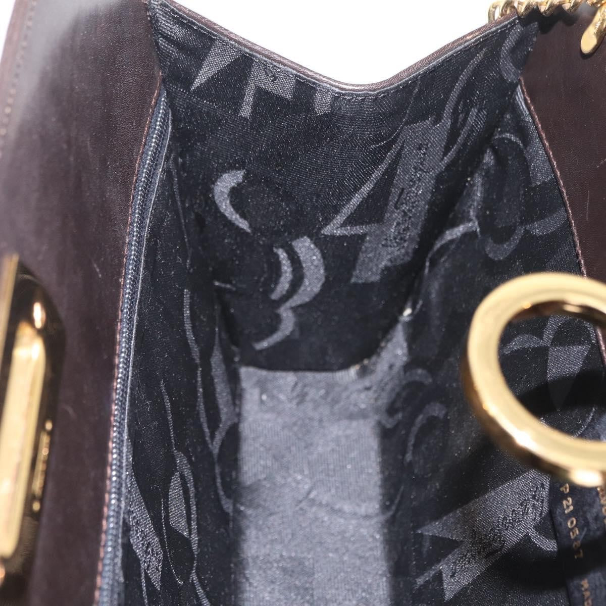 Salvatore Ferragamo Vintage Gancini Chain Leather Brown Leather Shoulder Bag Bag (Pre-Owned)